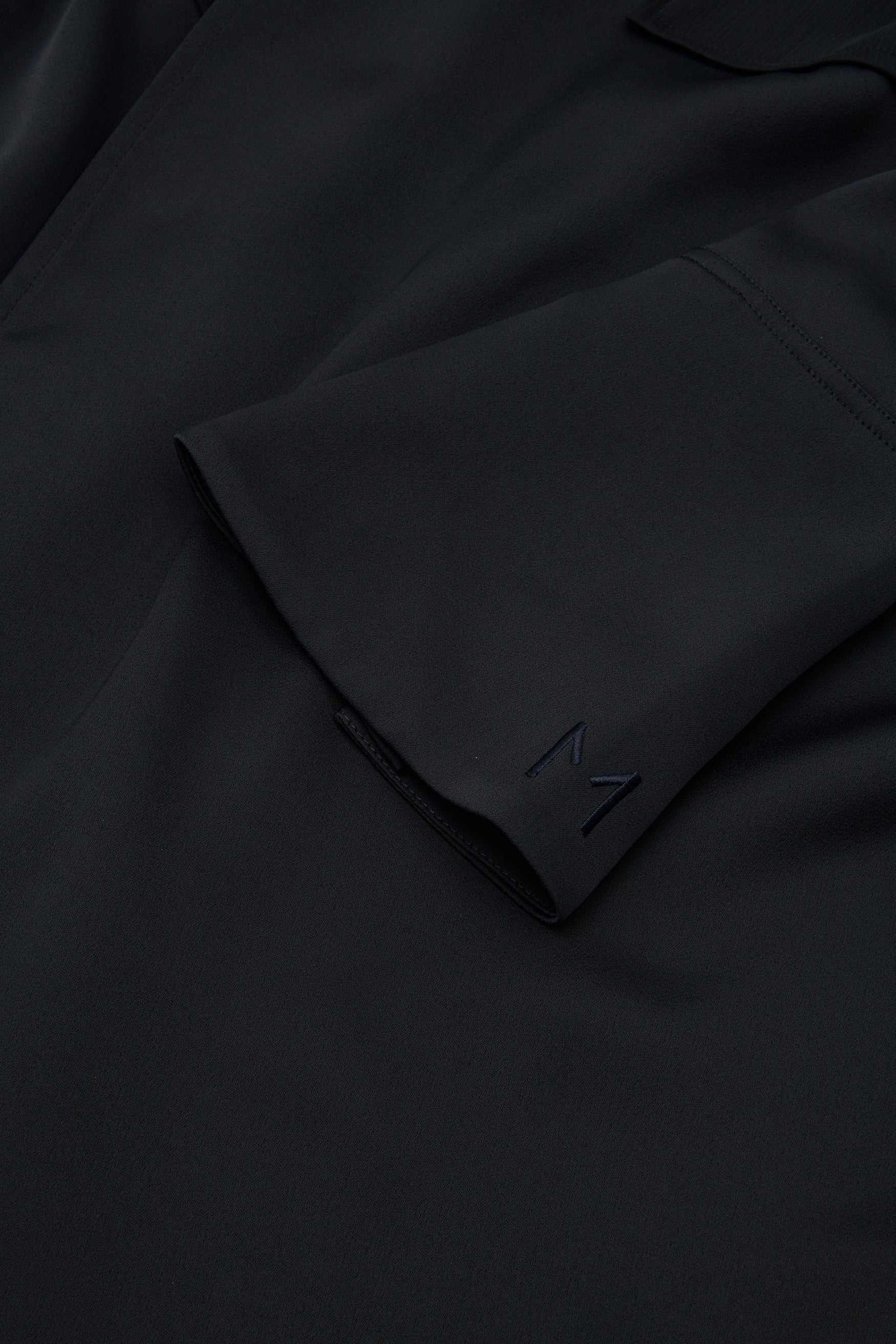 Satin Long Jacket | Black