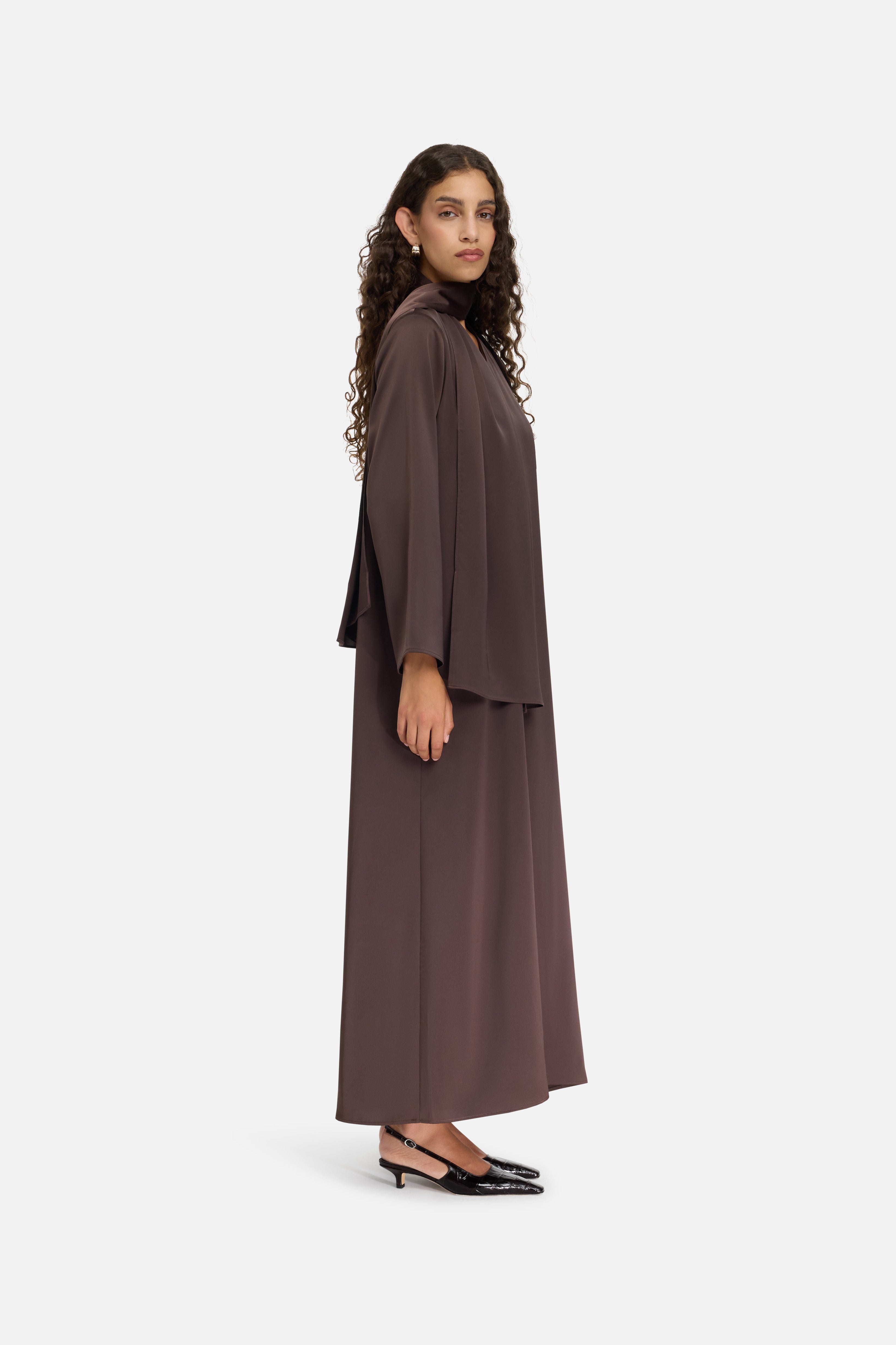 Shawl Dress | Dark Brown