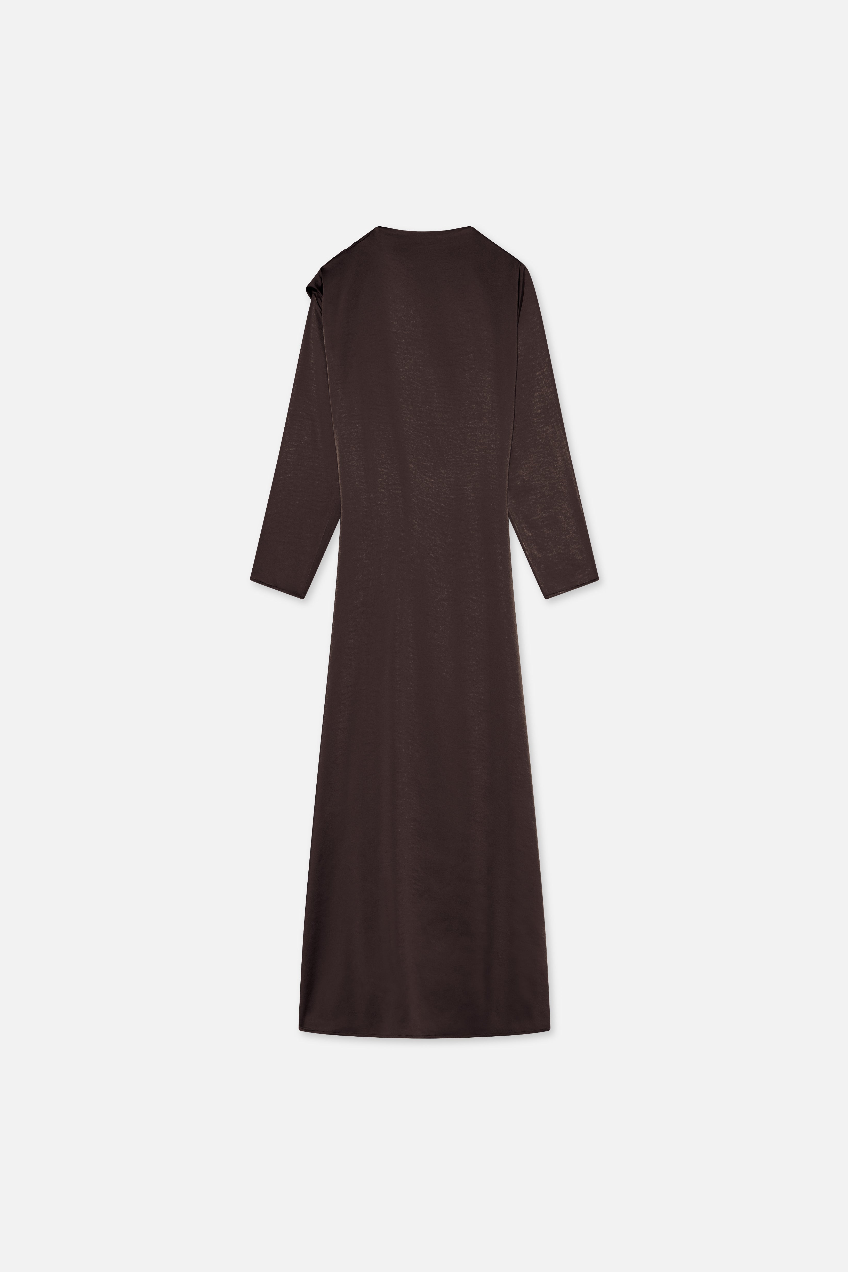 Shoulder Drape Dress | Dark Brown