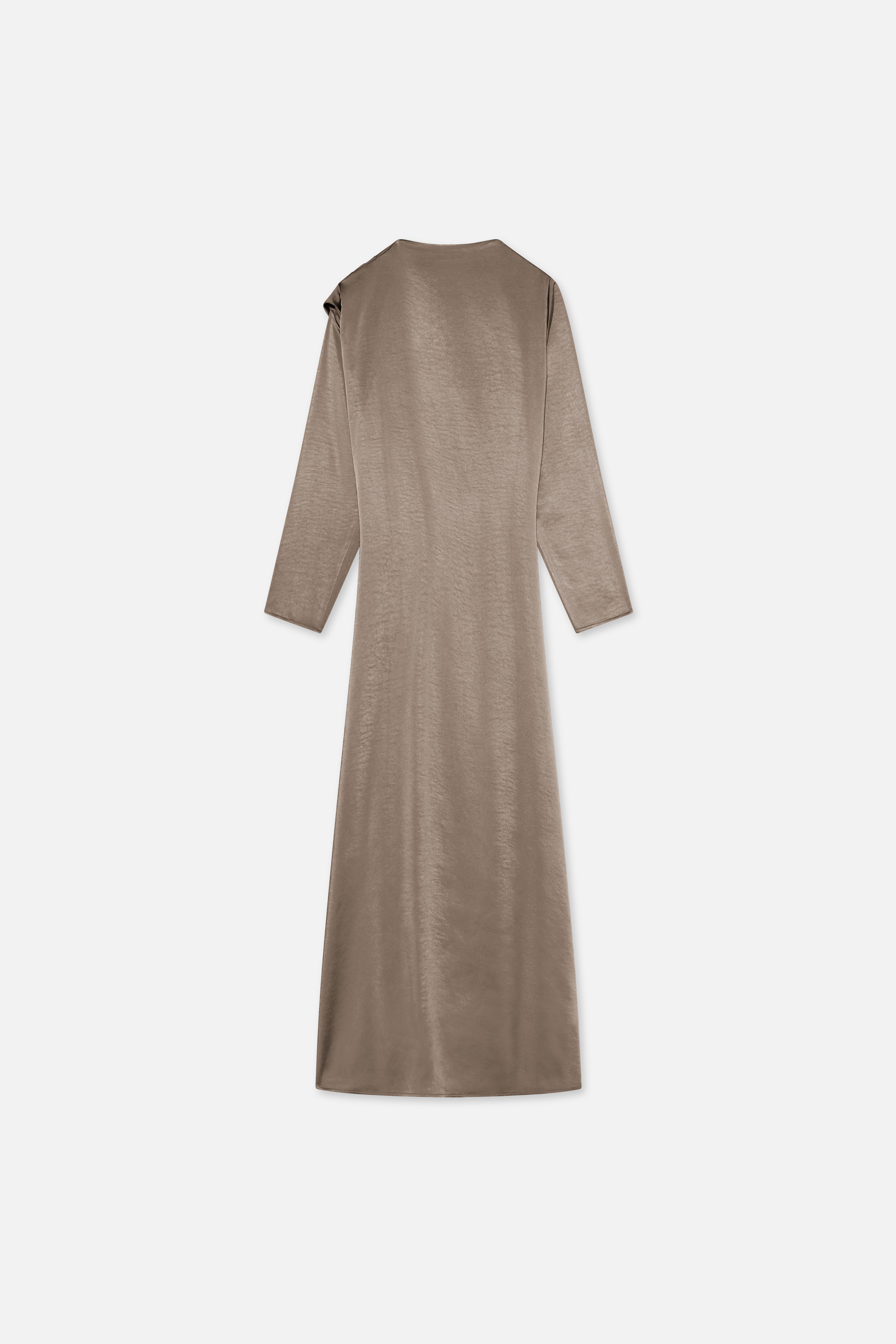 Shoulder Drape Dress | Milky Cacao