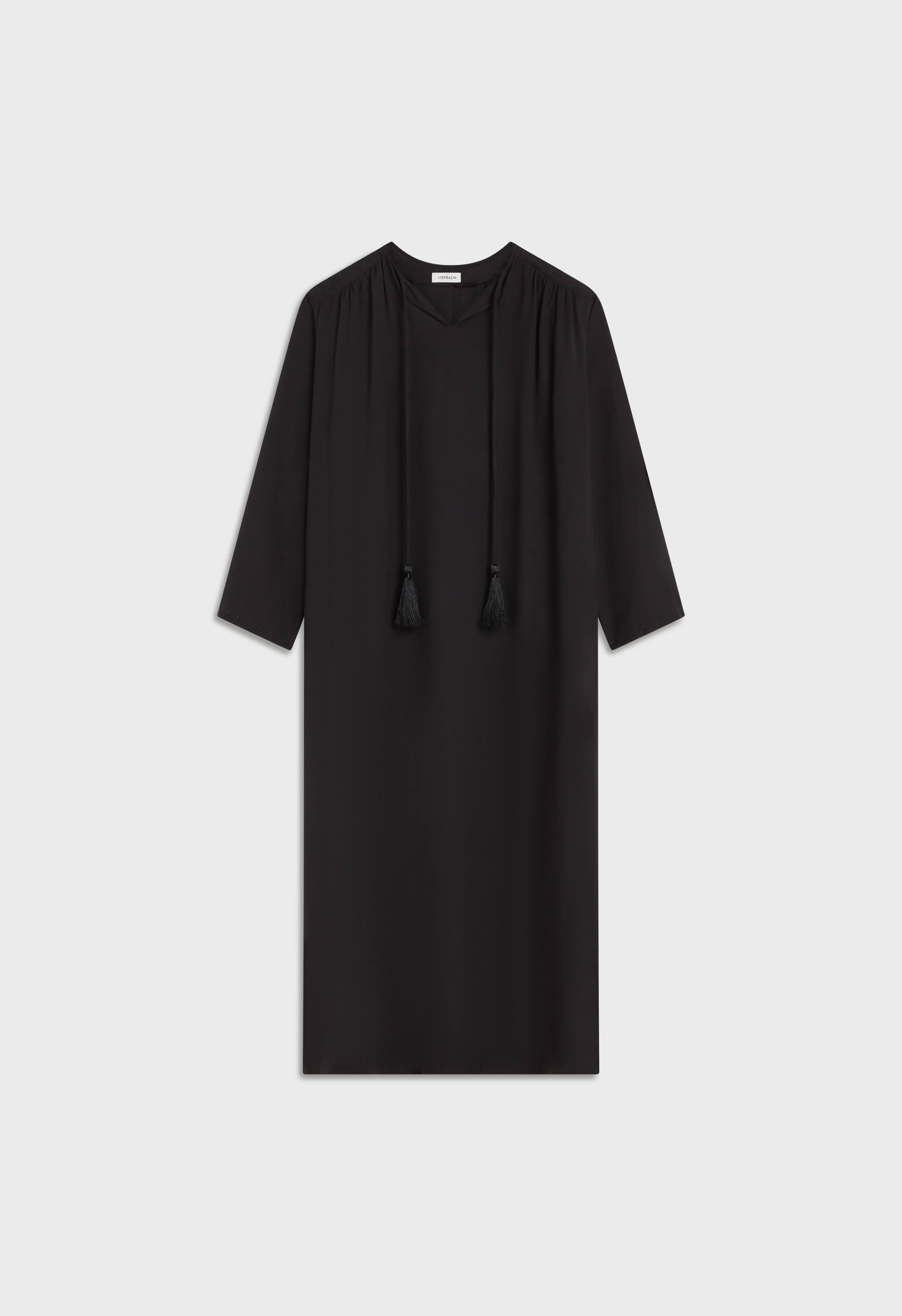 Soft Woven Tailored Dress | Black