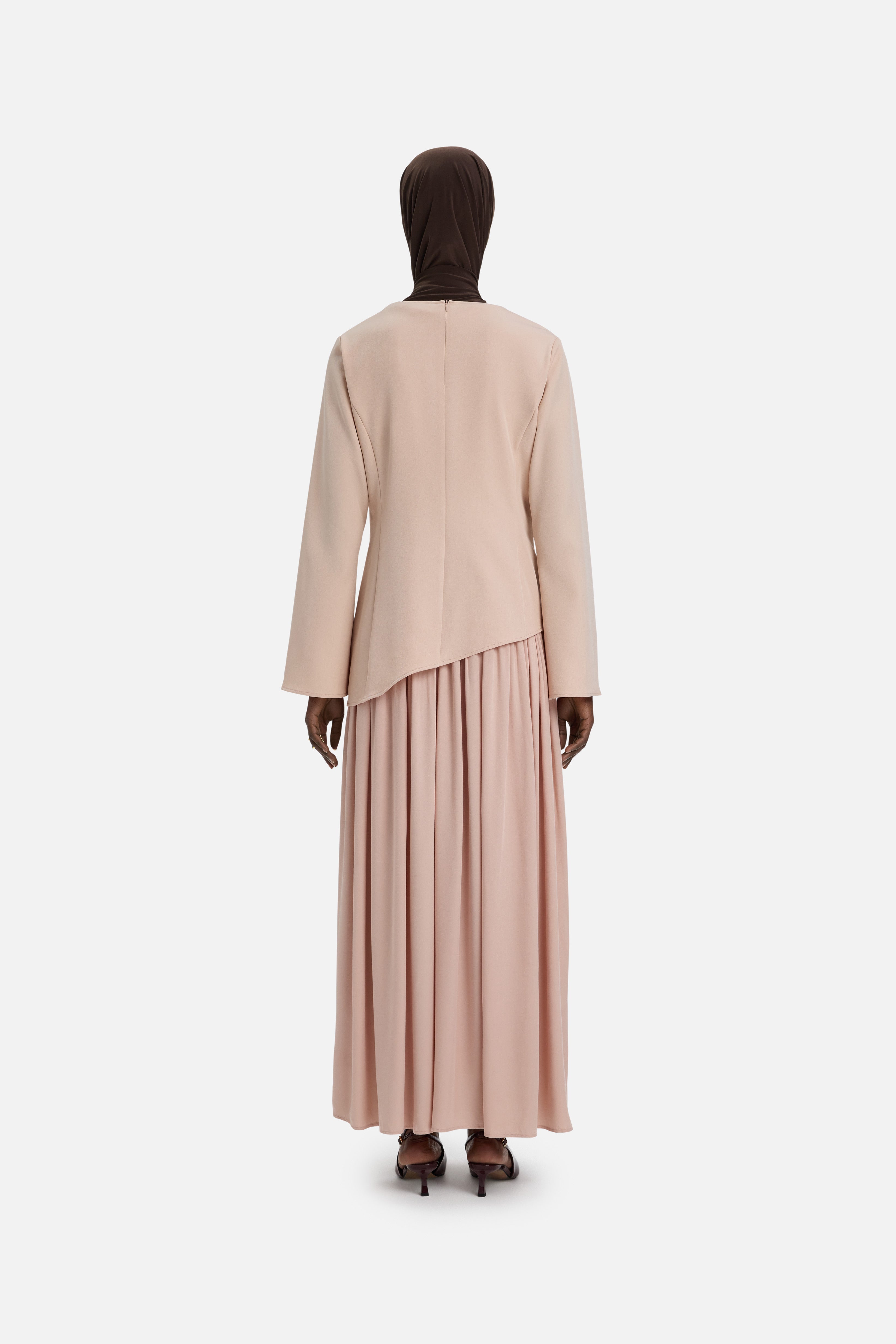 Soft Curved Tailored Dress | Dark Rose