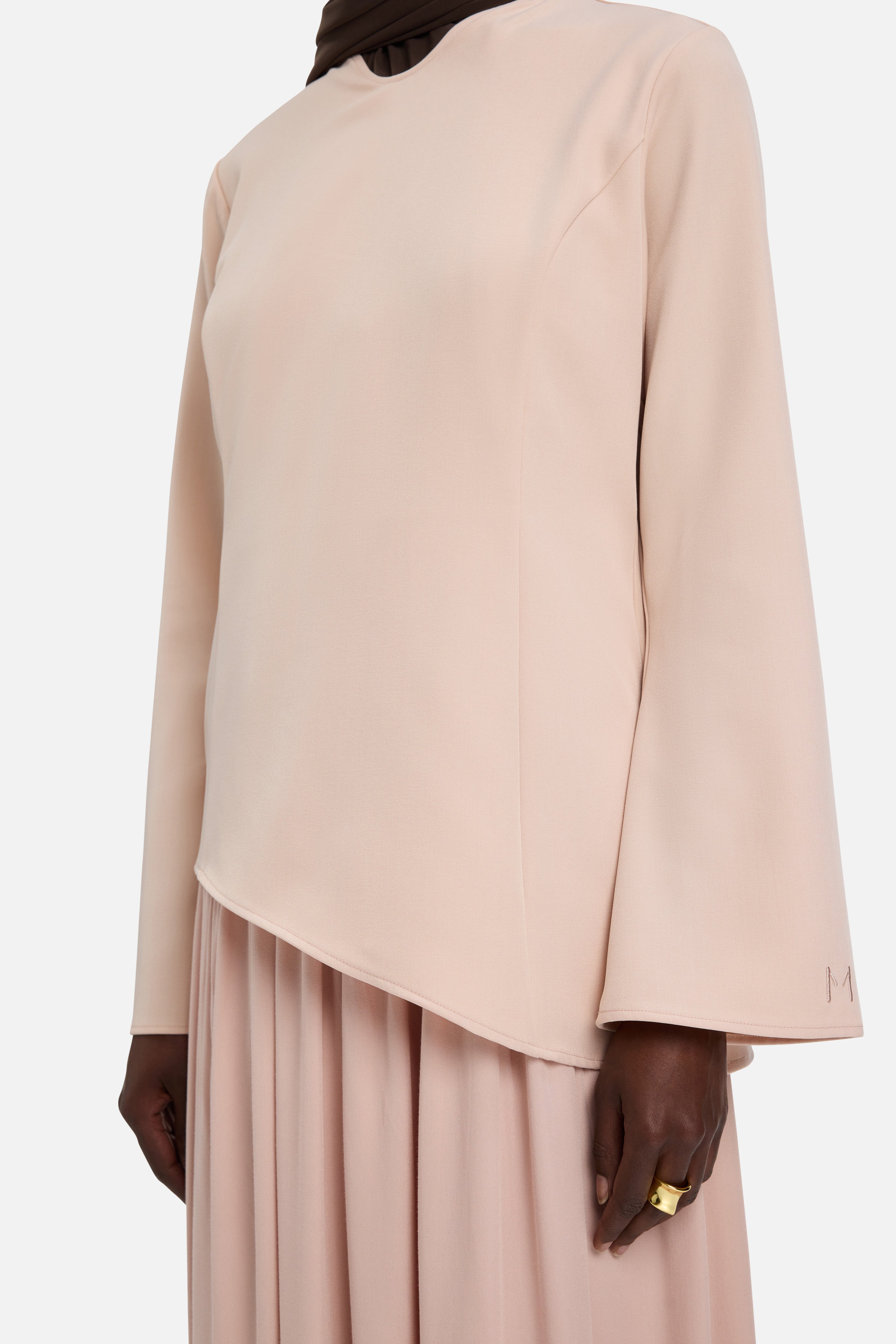 Soft Curved Tailored Dress | Dark Rose