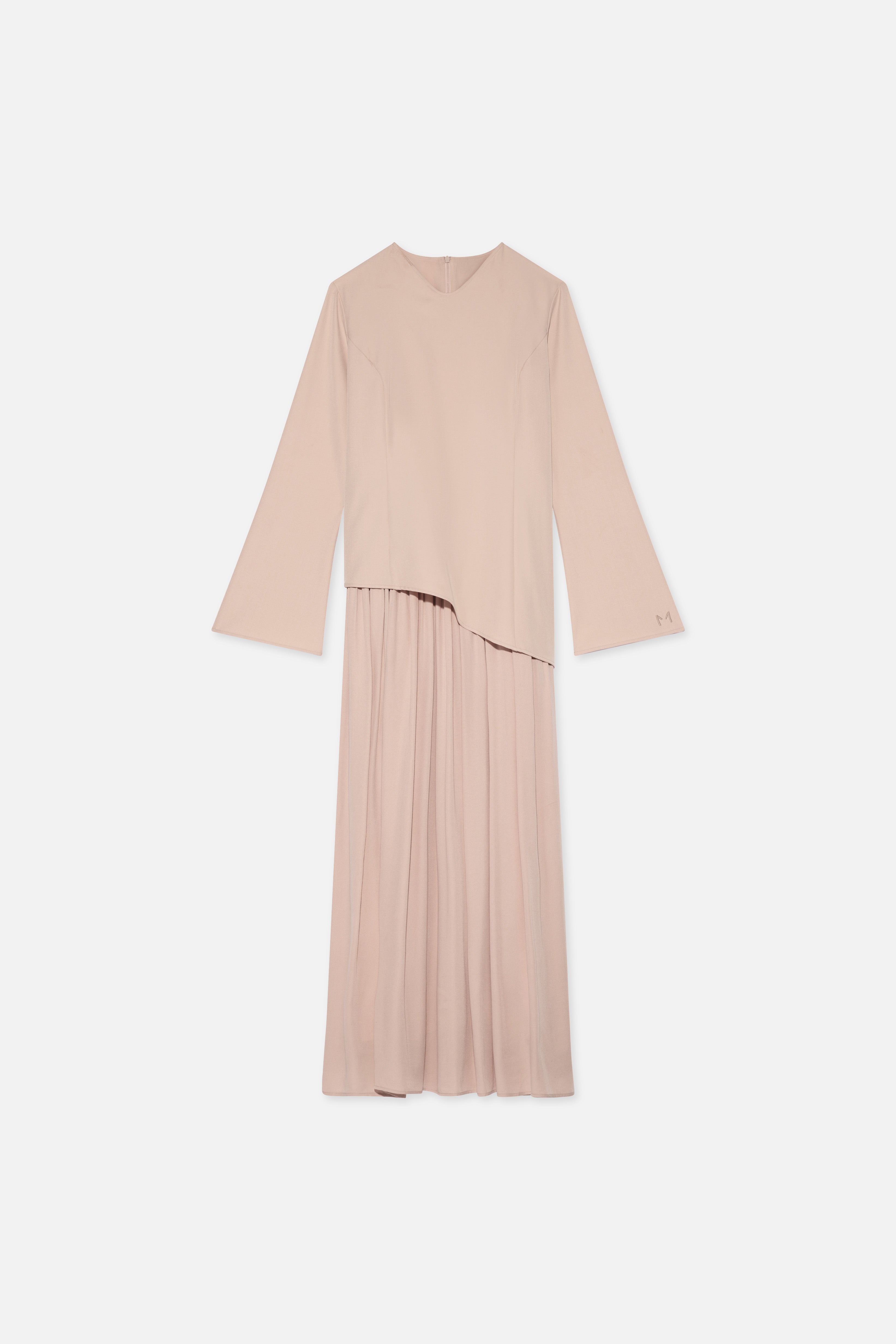 Soft Curved Tailored Dress | Dark Rose