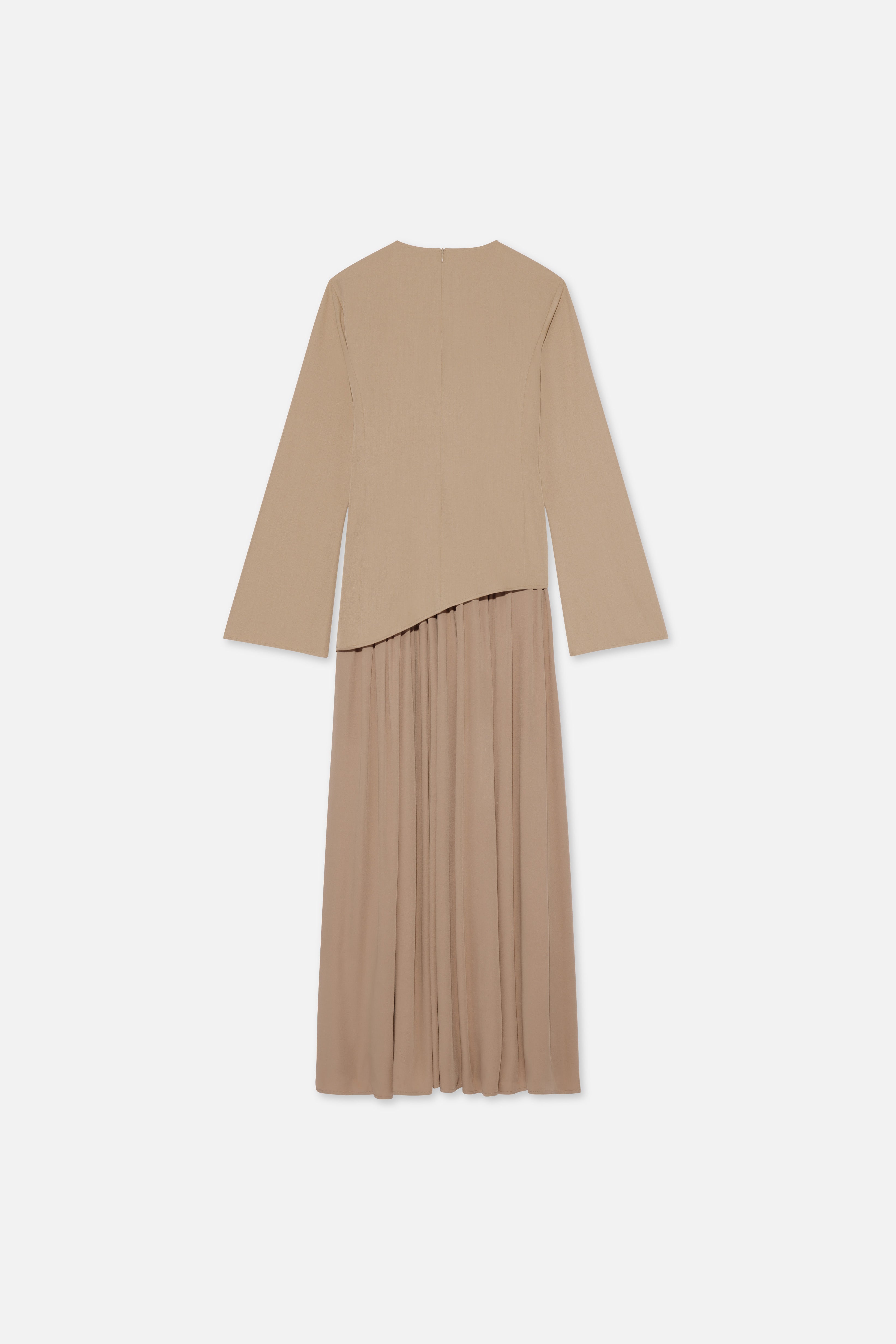 Soft Curved Tailored Dress | Mocha