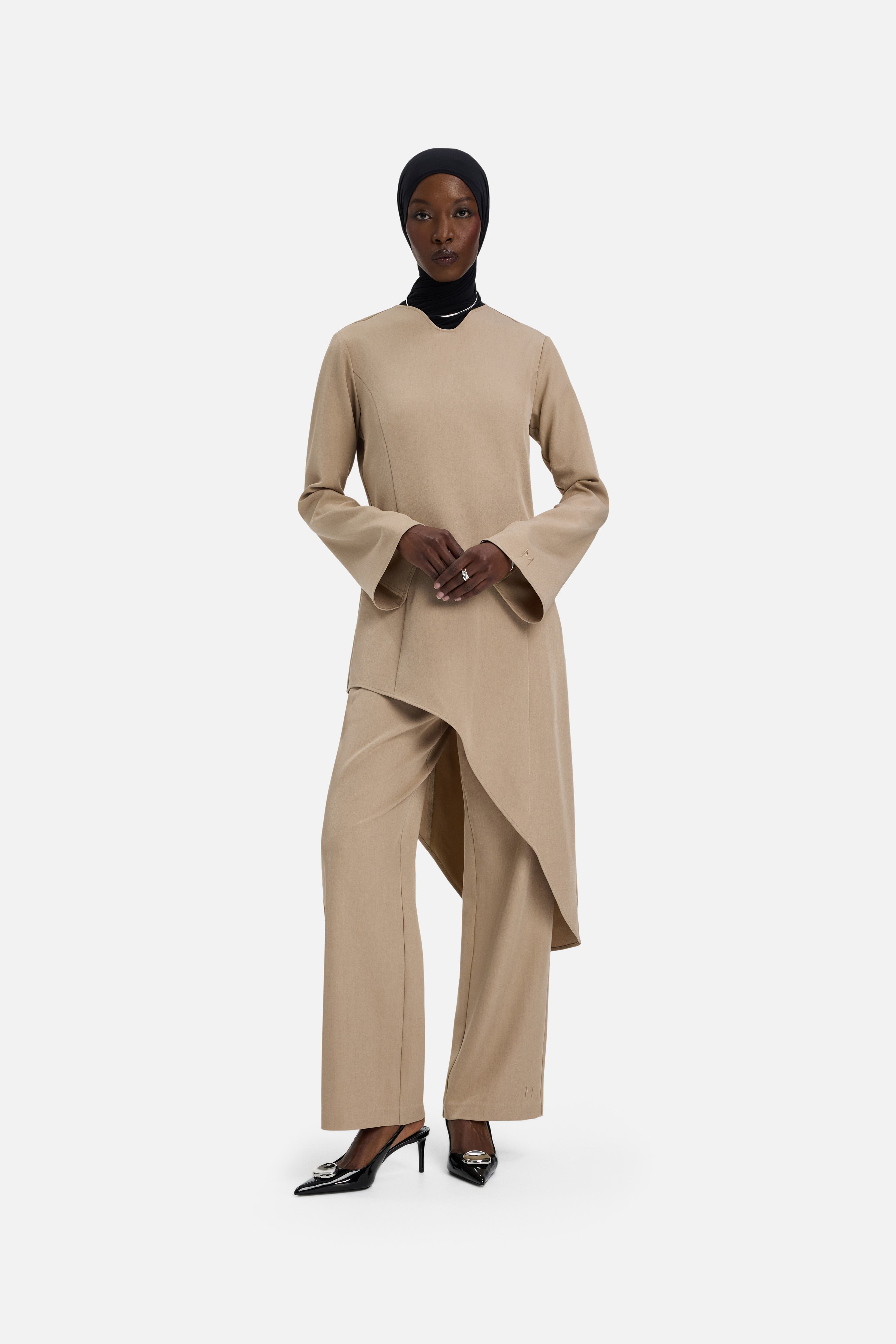 Straight Cut Tailored Pants | Mocha