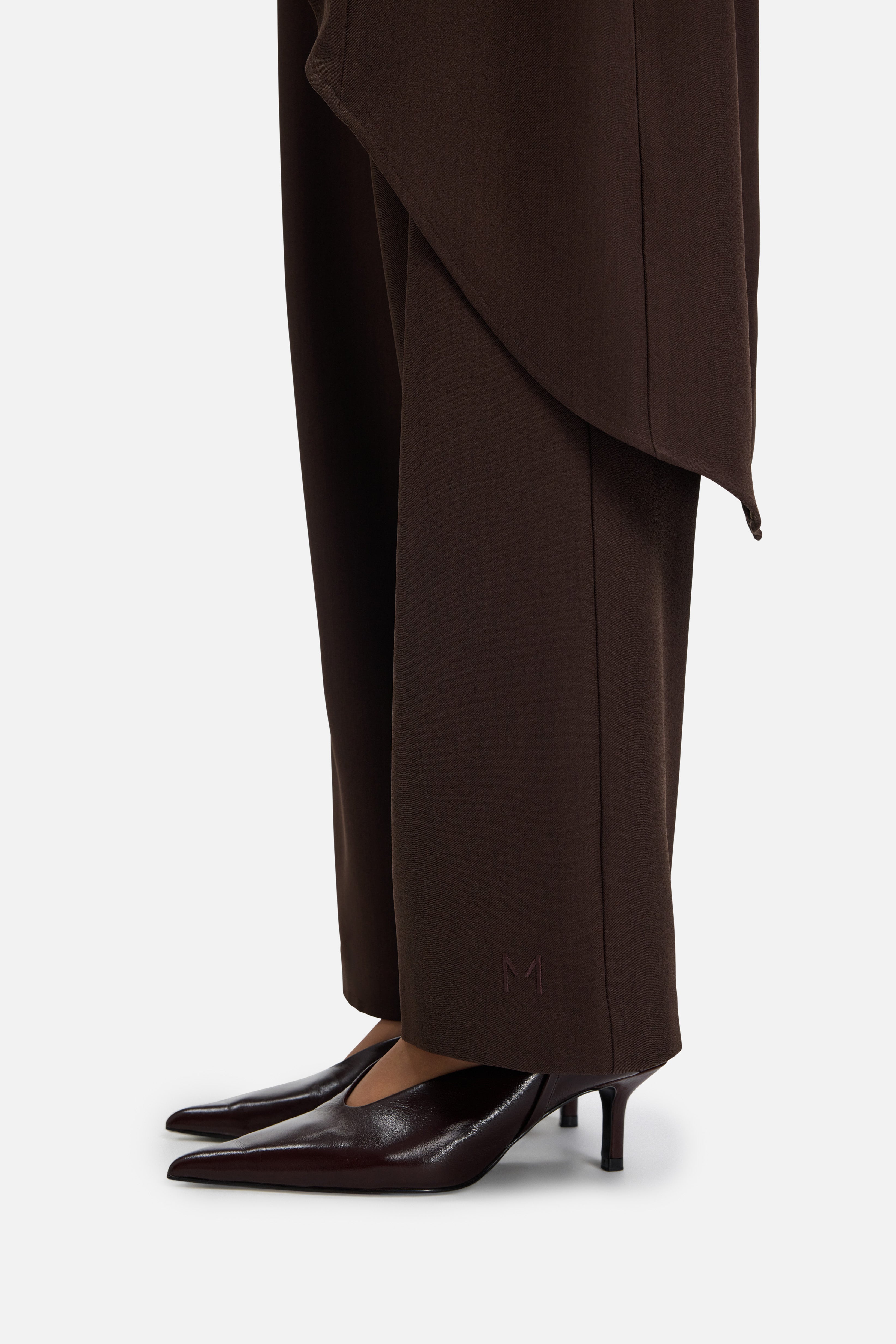 Straight Cut Tailored Pants | Dark Brown