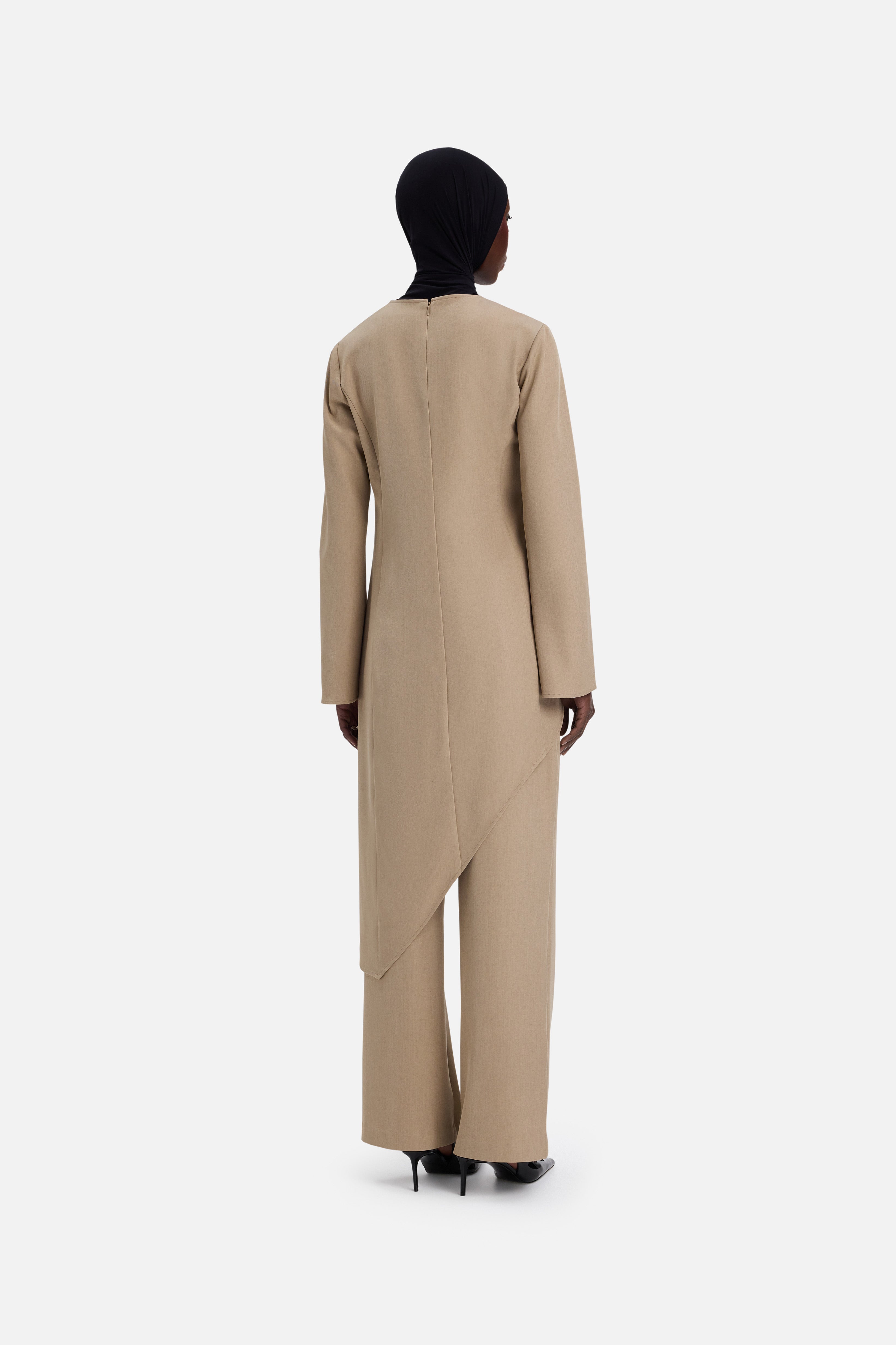 Straight Cut Tailored Pants | Mocha