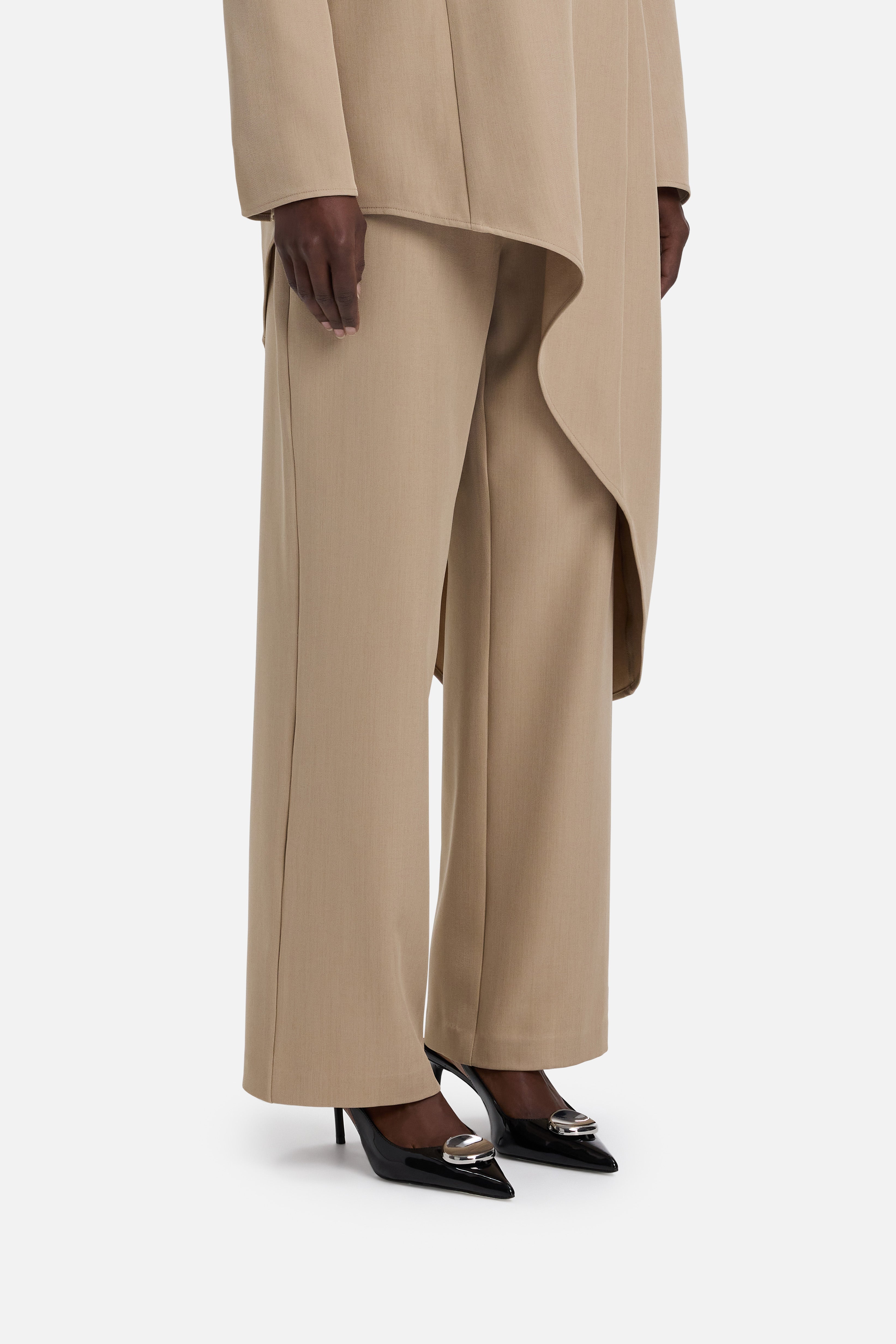 Straight Cut Tailored Pants | Mocha