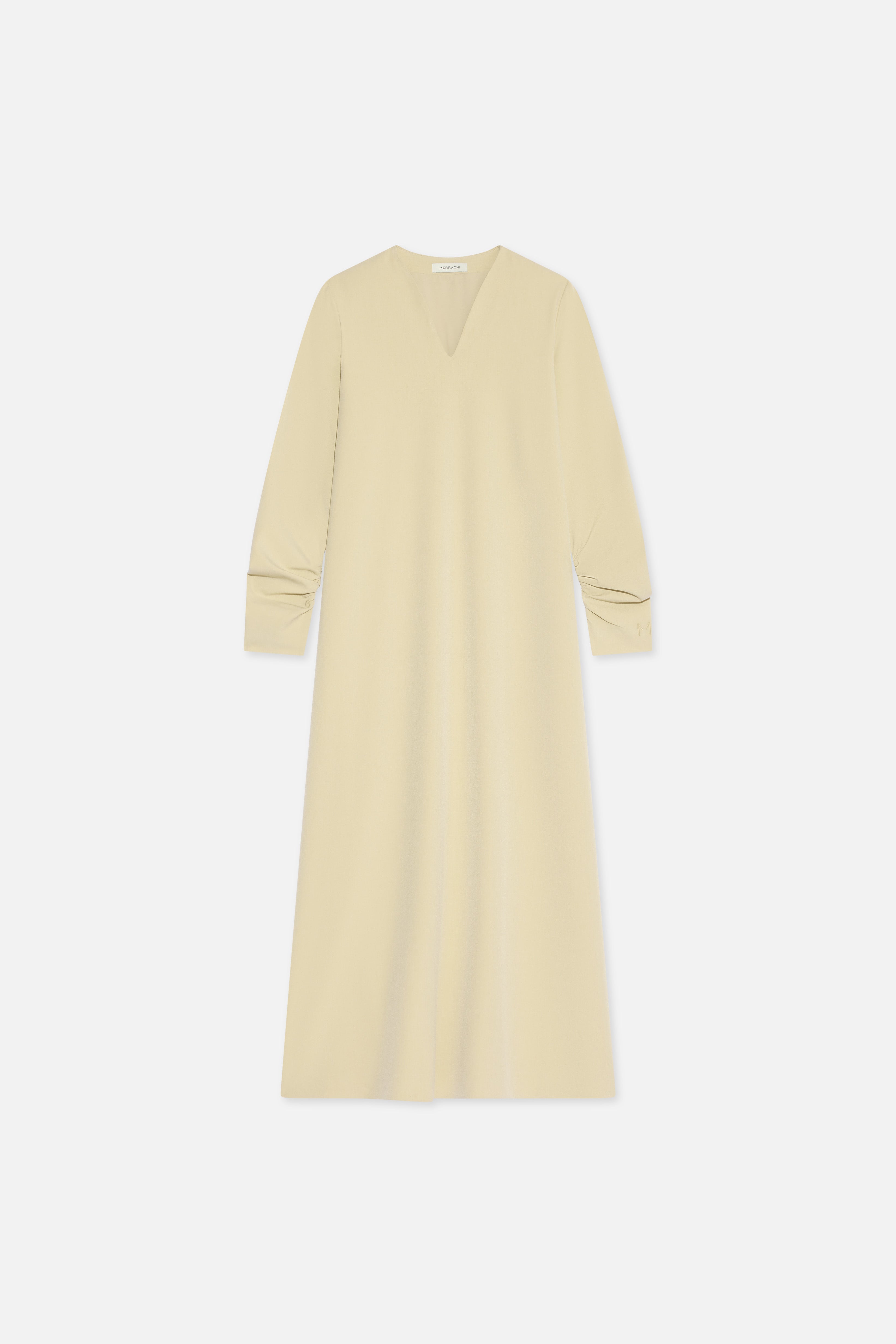 Tailored V-Neck Dress | Desert Clay