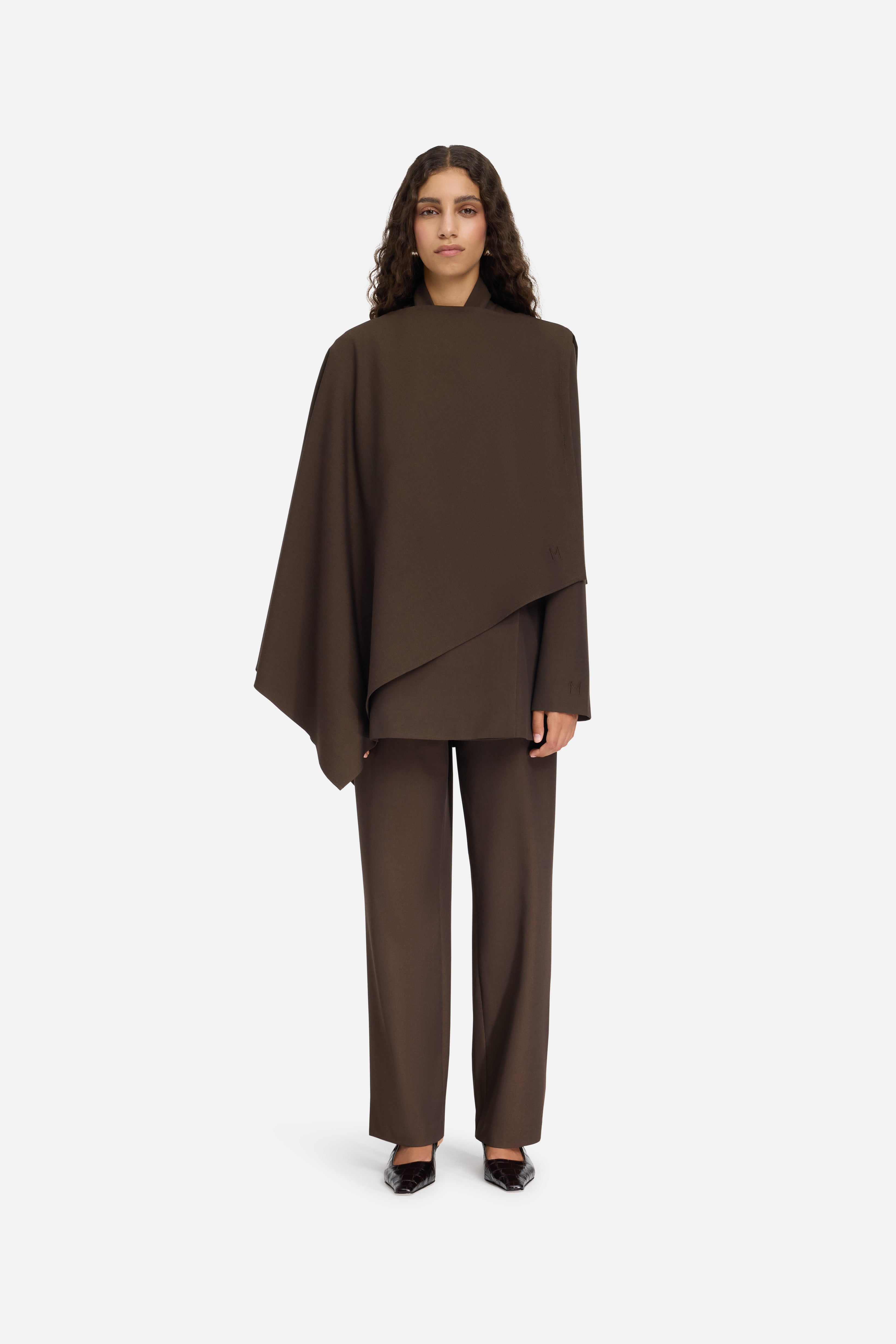 Tailored Cape | Dark Brown