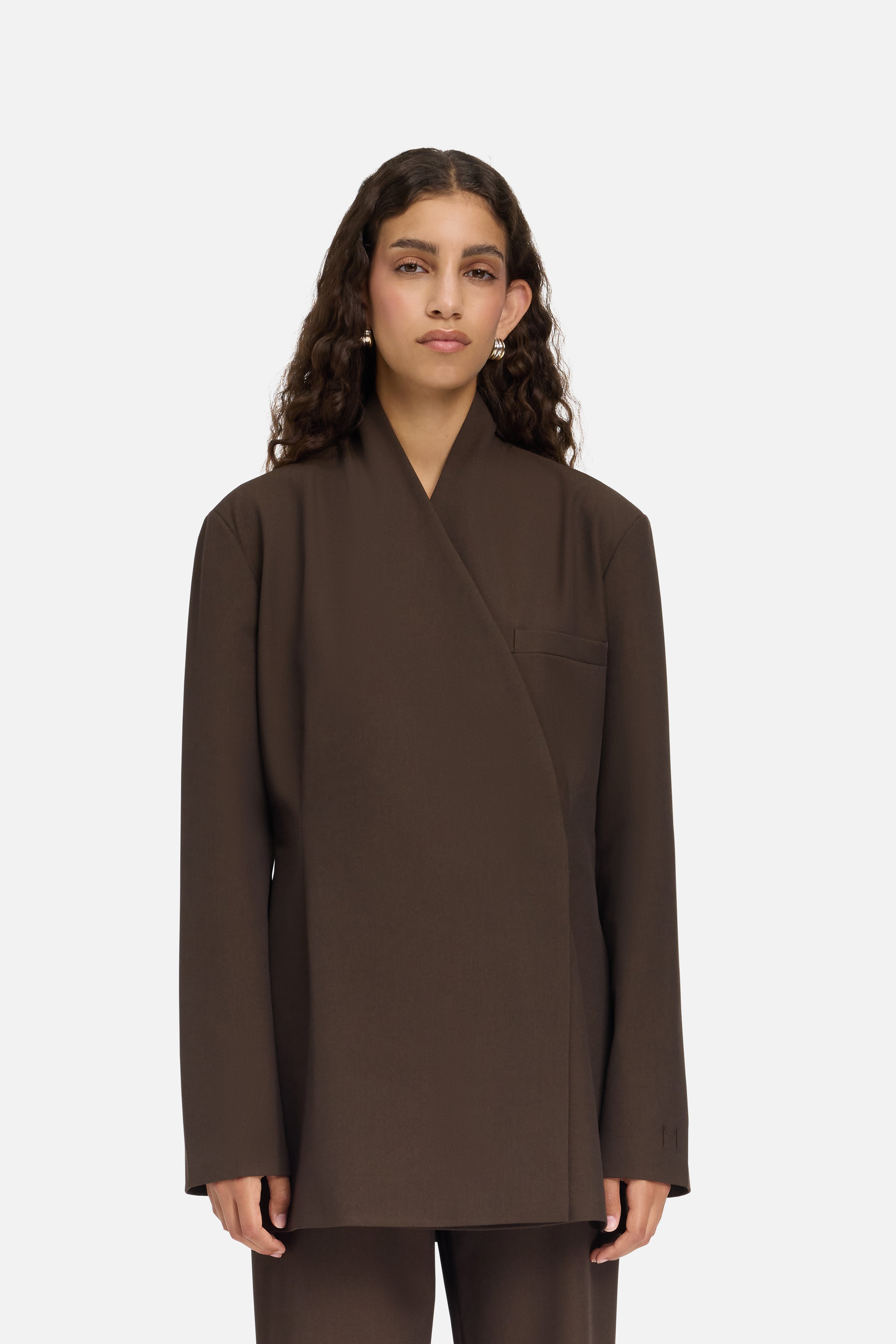 Tailored Oversized Blazer | Dark Brown