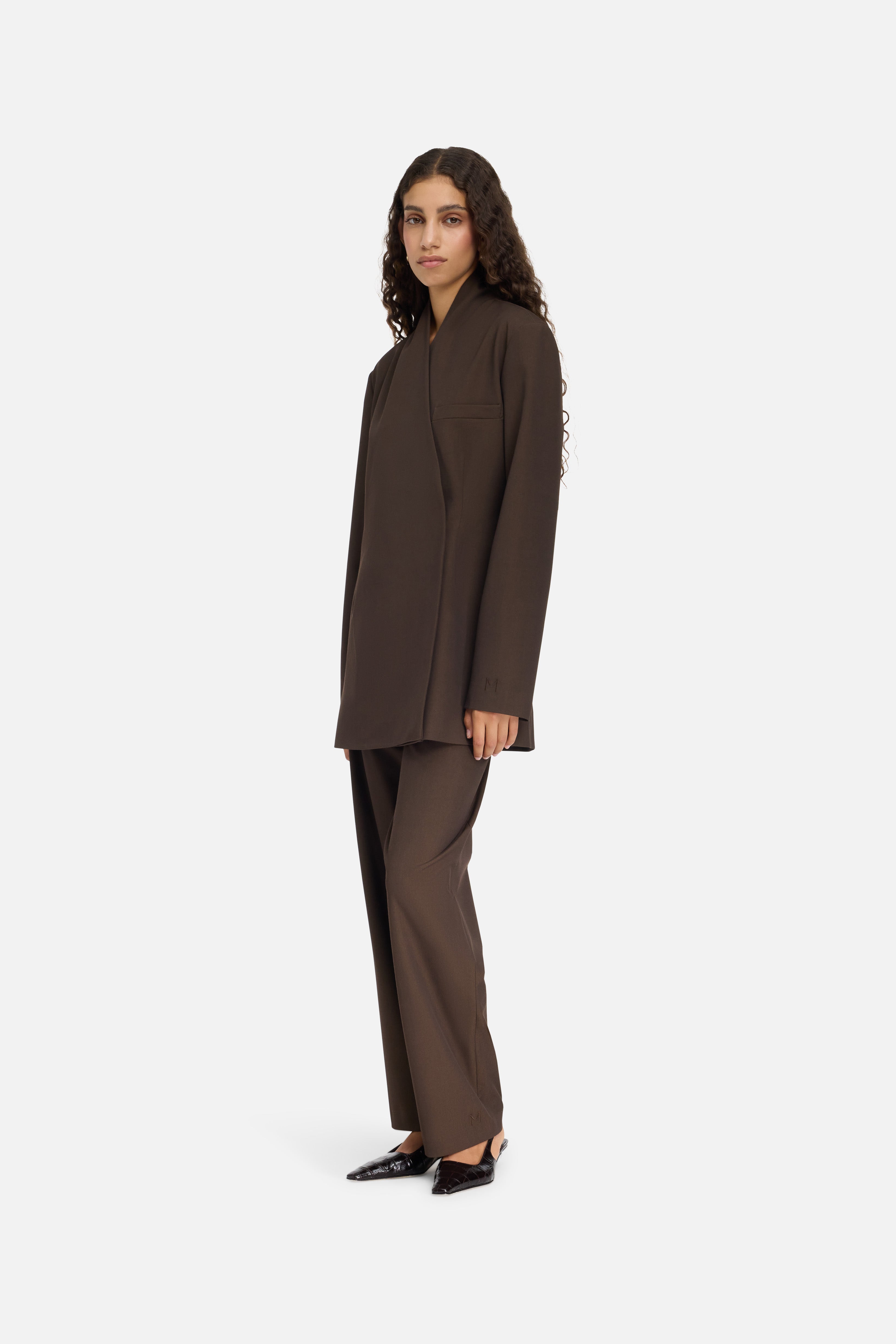 Tailored Oversized Blazer | Dark Brown