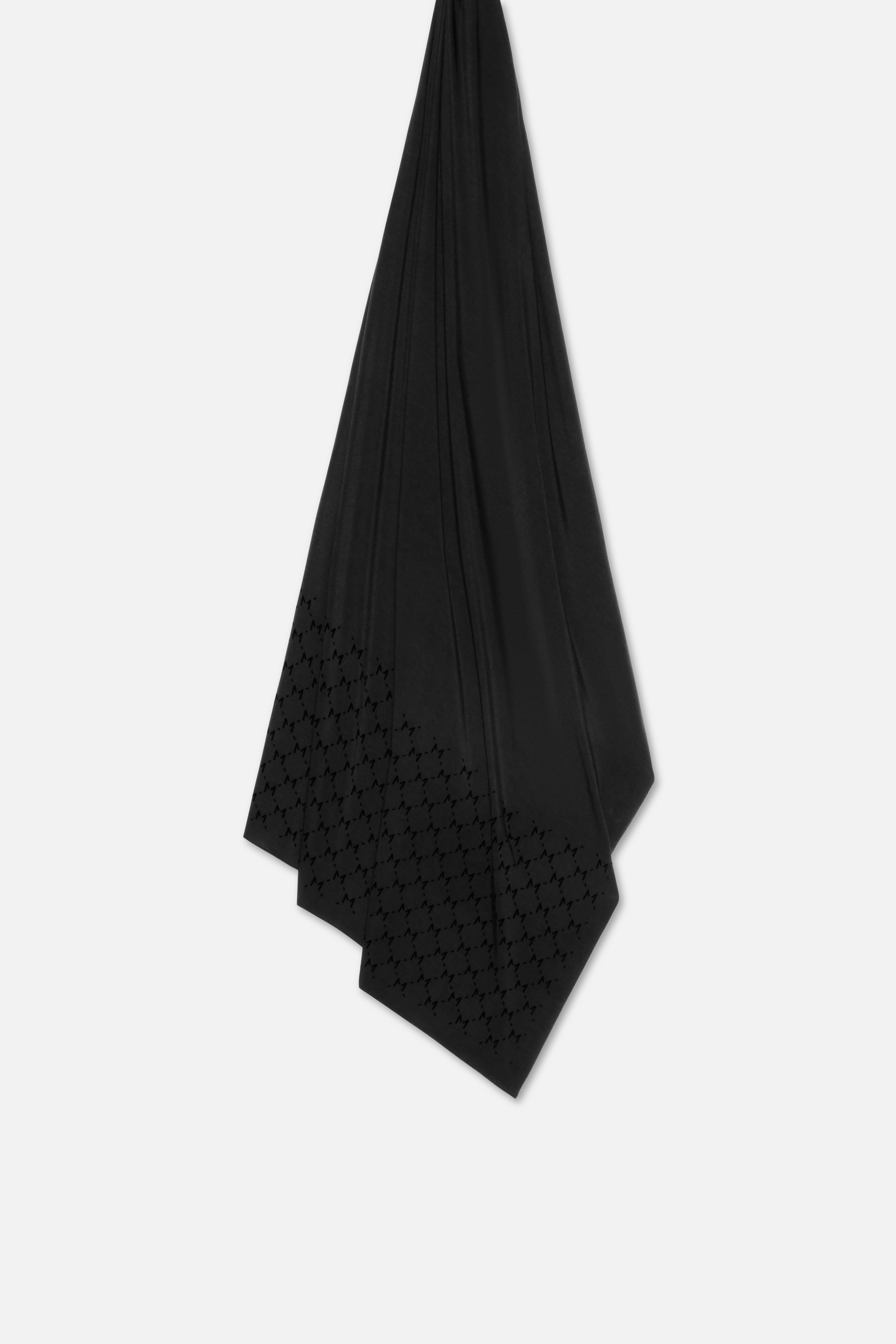 The Monogram Flock Scarf Premium | Black