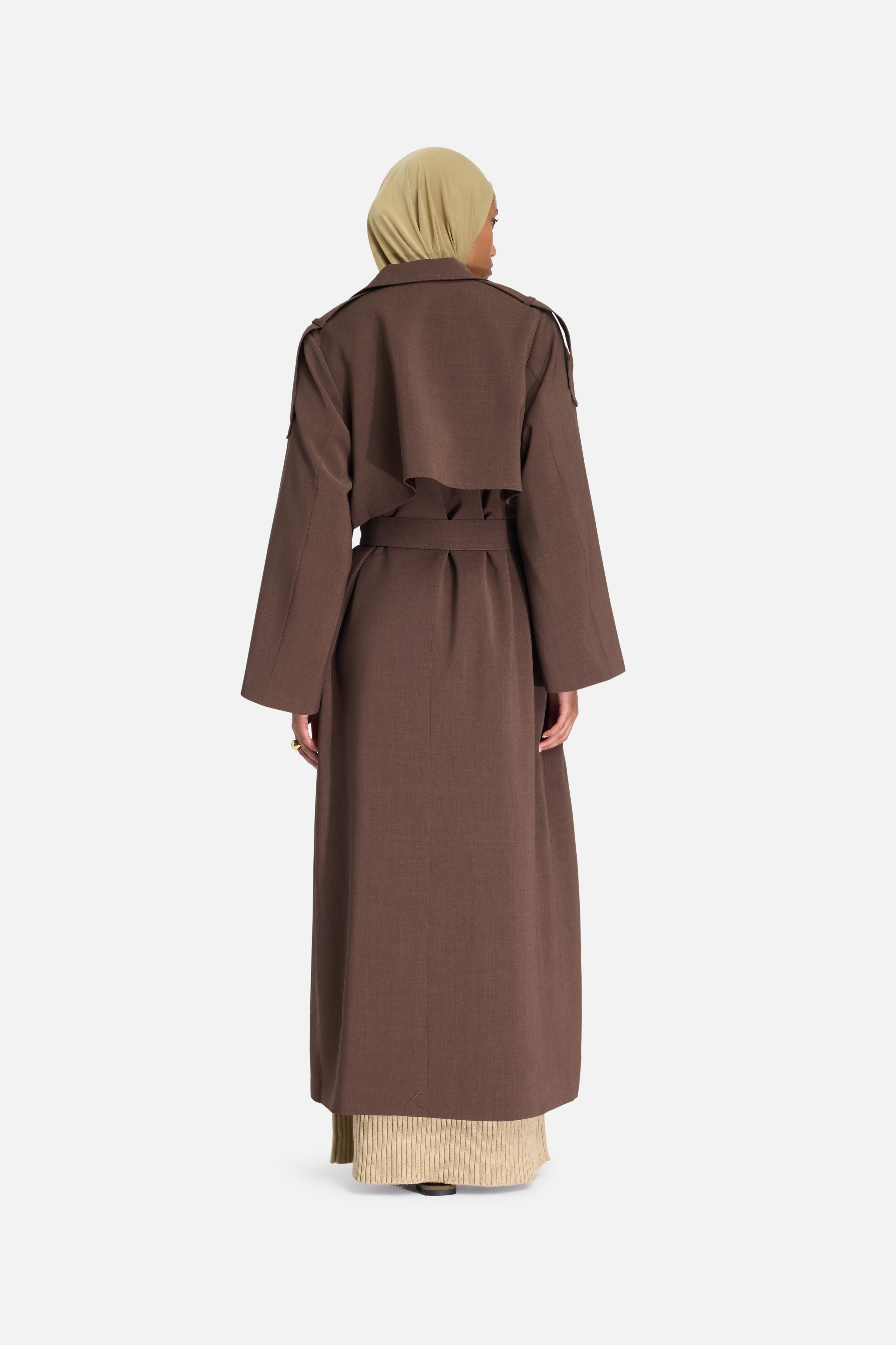 Trench Abaya | Dark Brown