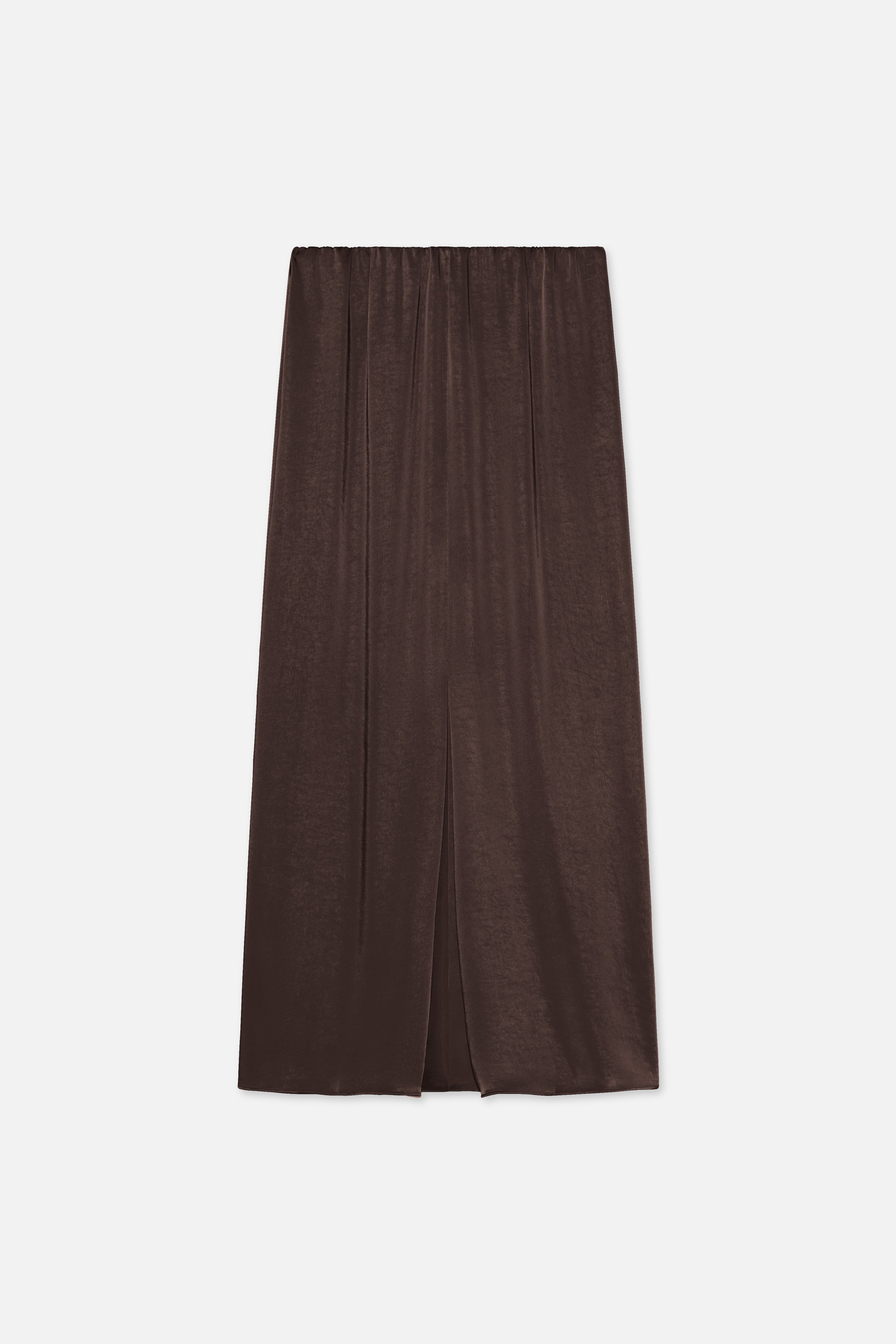 Volume Pleat Skirt | Dark Brown