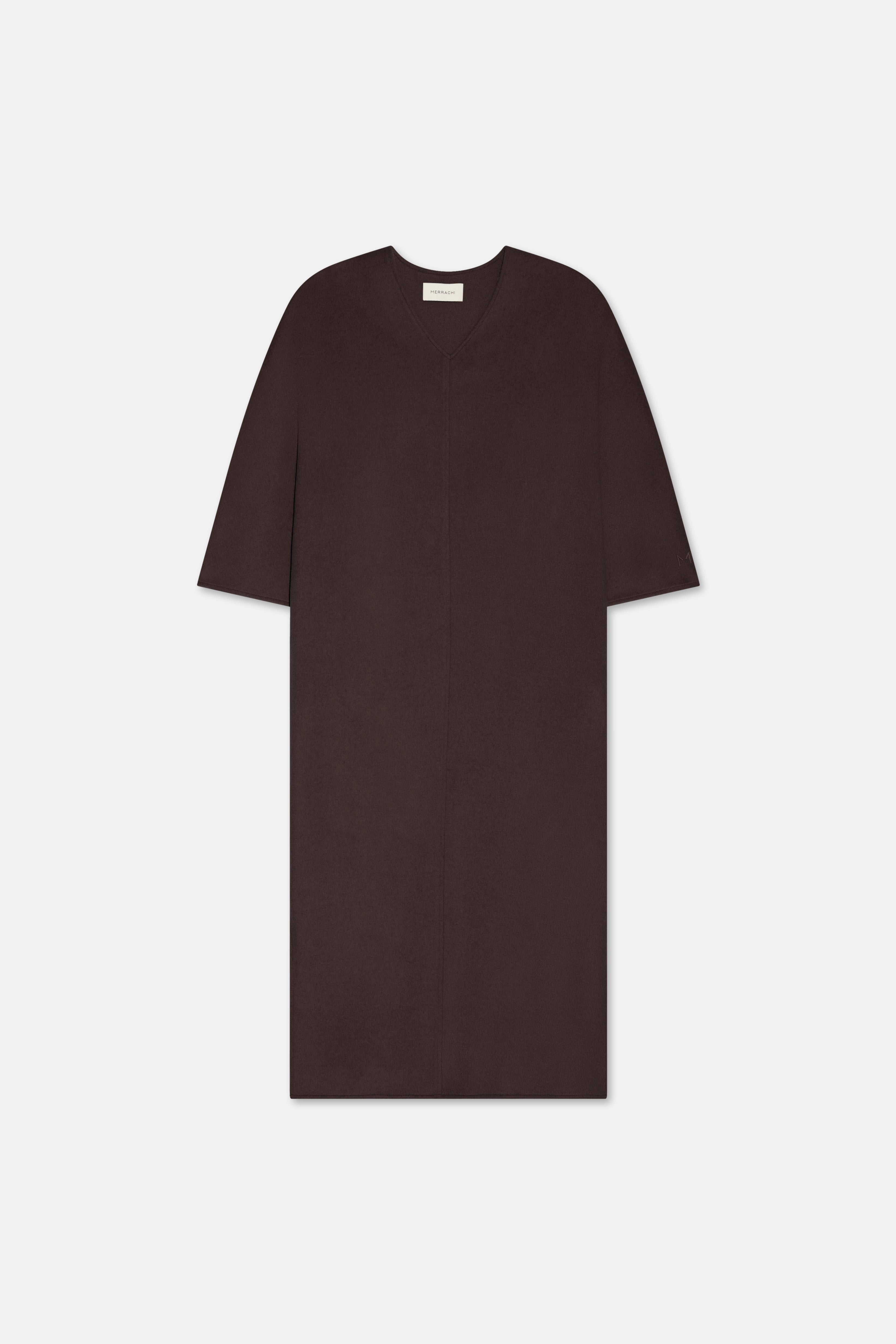 Wool Blend Dress | Dark Brown