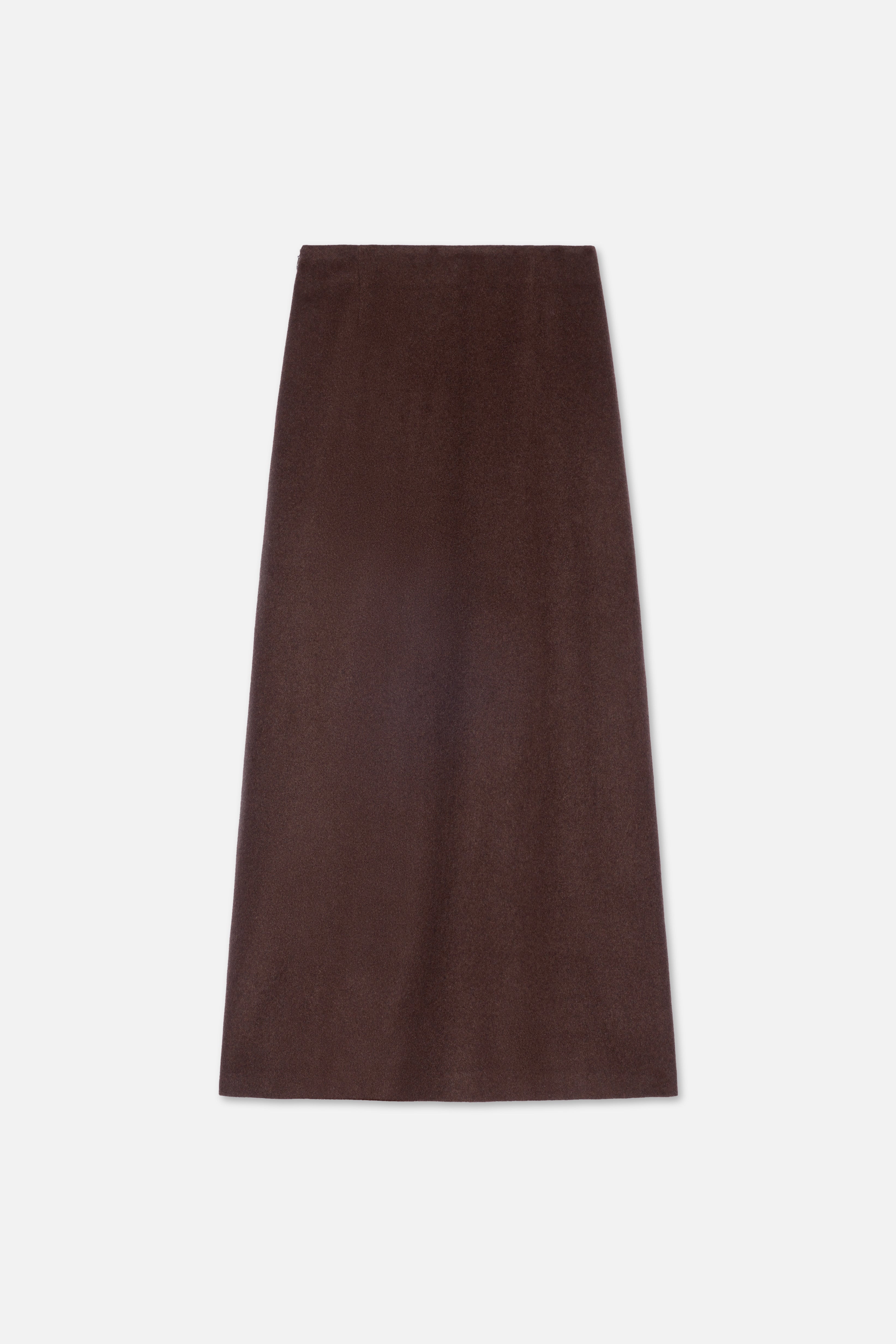 Wool Blend Skirt | Dark Brown