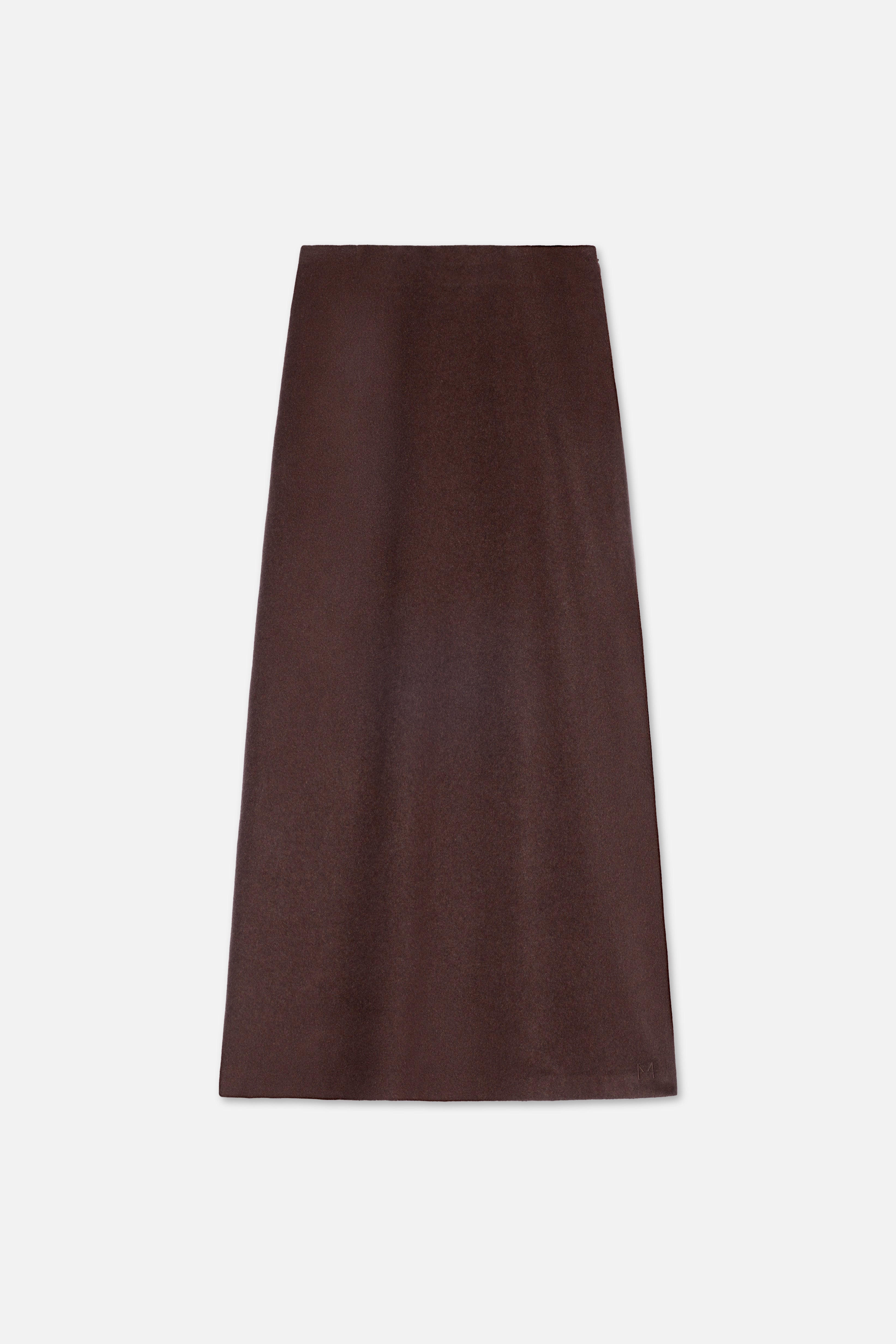 Wool Blend Skirt | Dark Brown