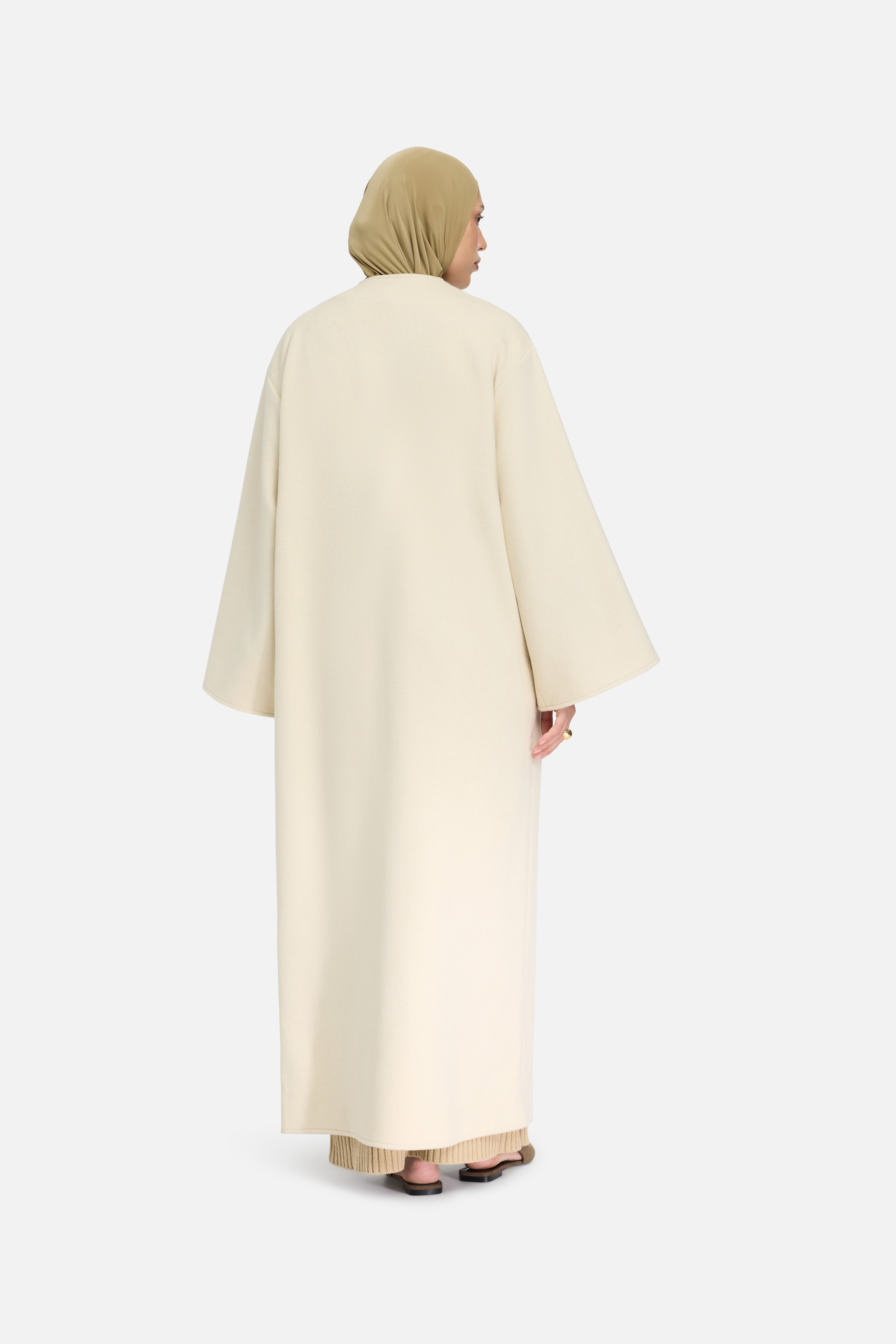 Wool Blend Abaya | Cloud White