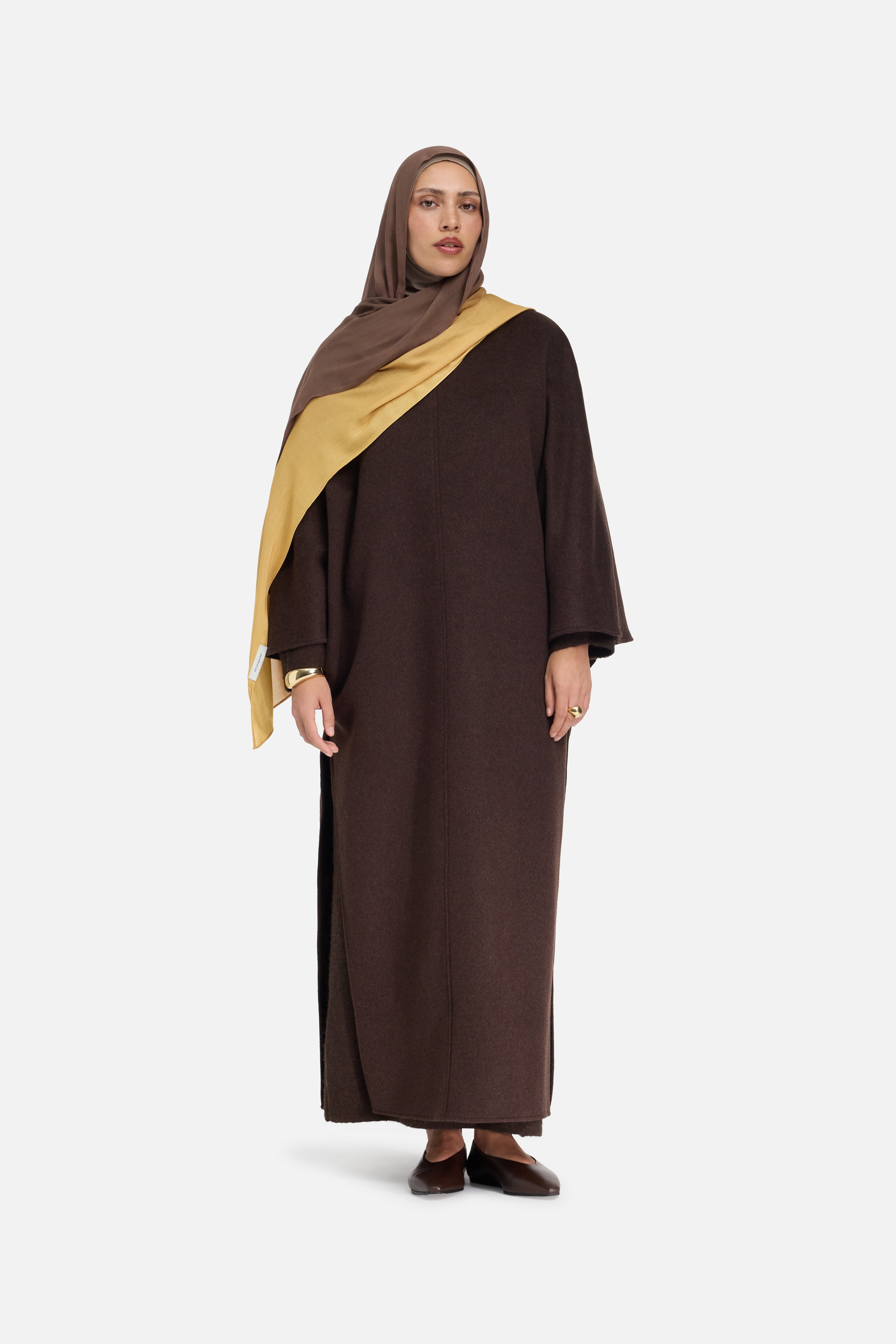 Wool Blend Dress | Dark Brown