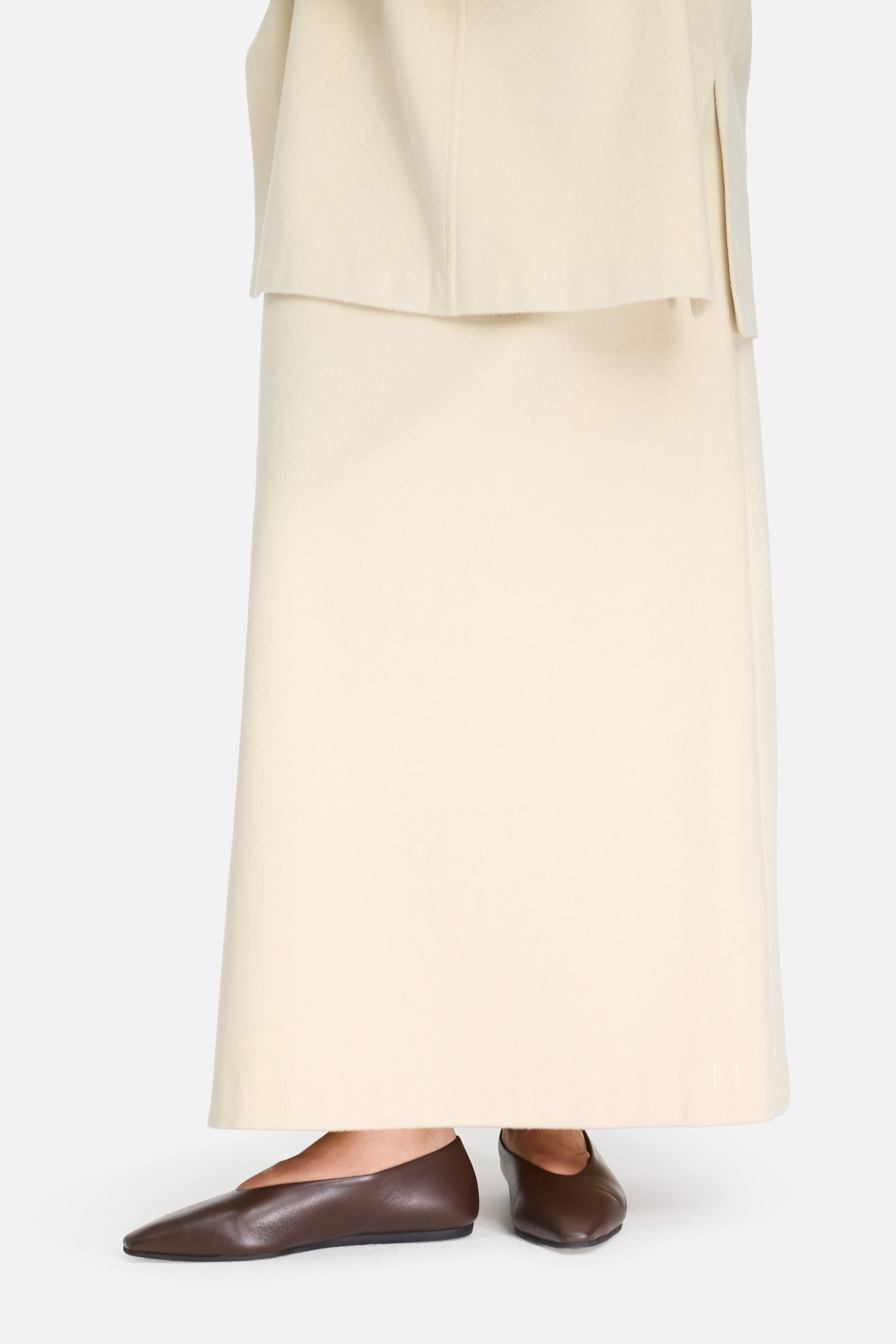 Wool Blend Skirt | Cloud White