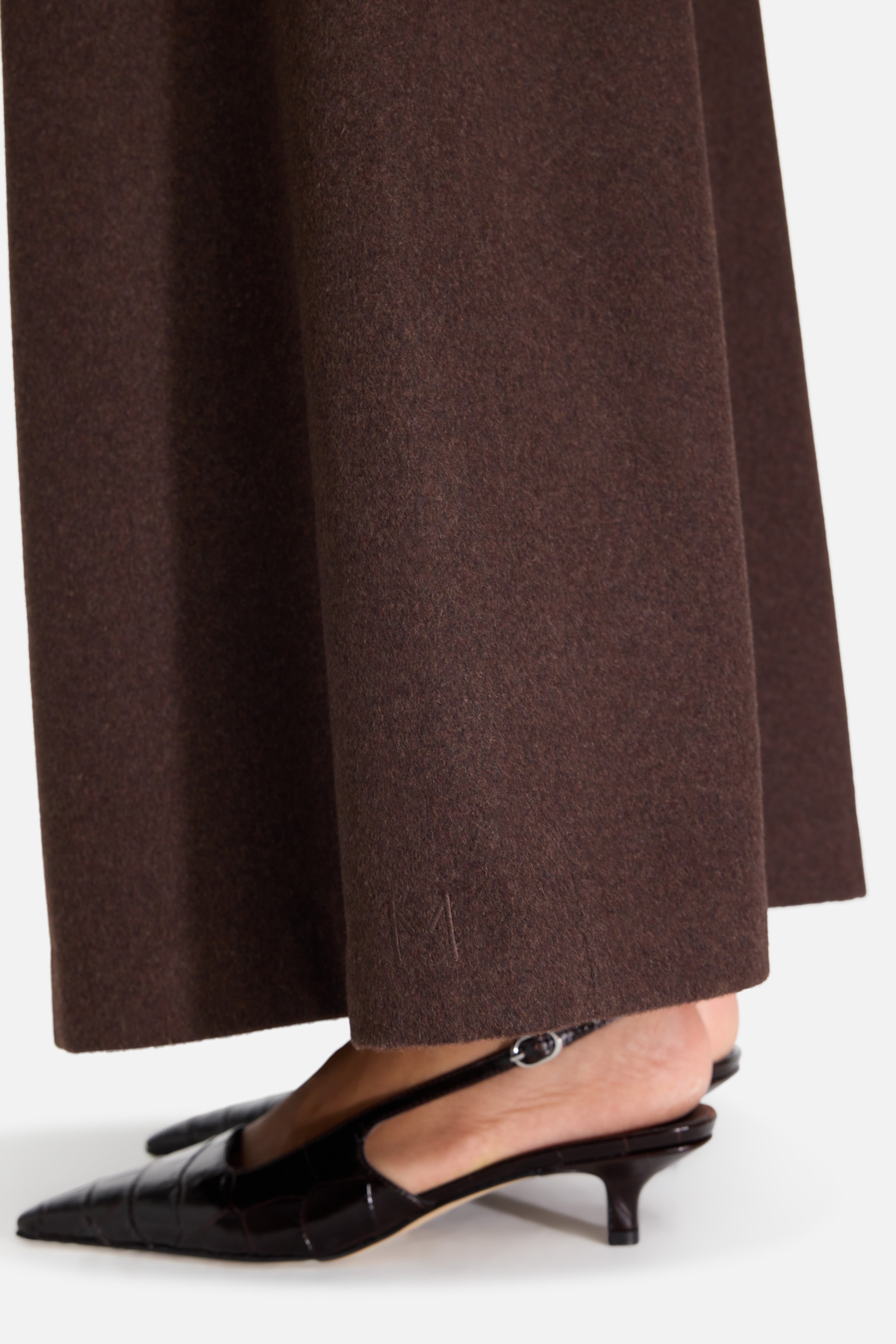 Wool Blend Skirt | Dark Brown