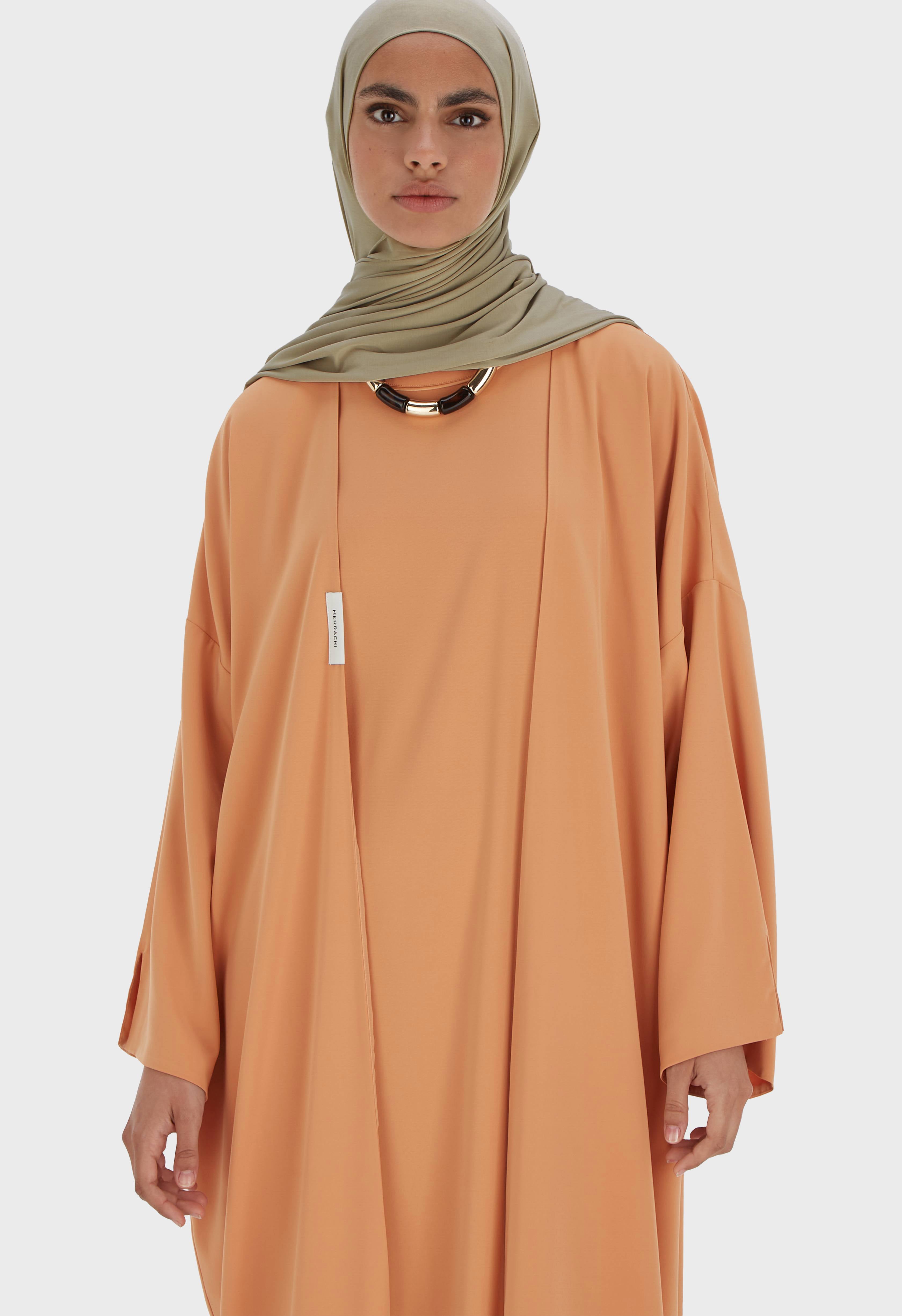 Woven Abaya Regular | Pastel Orange