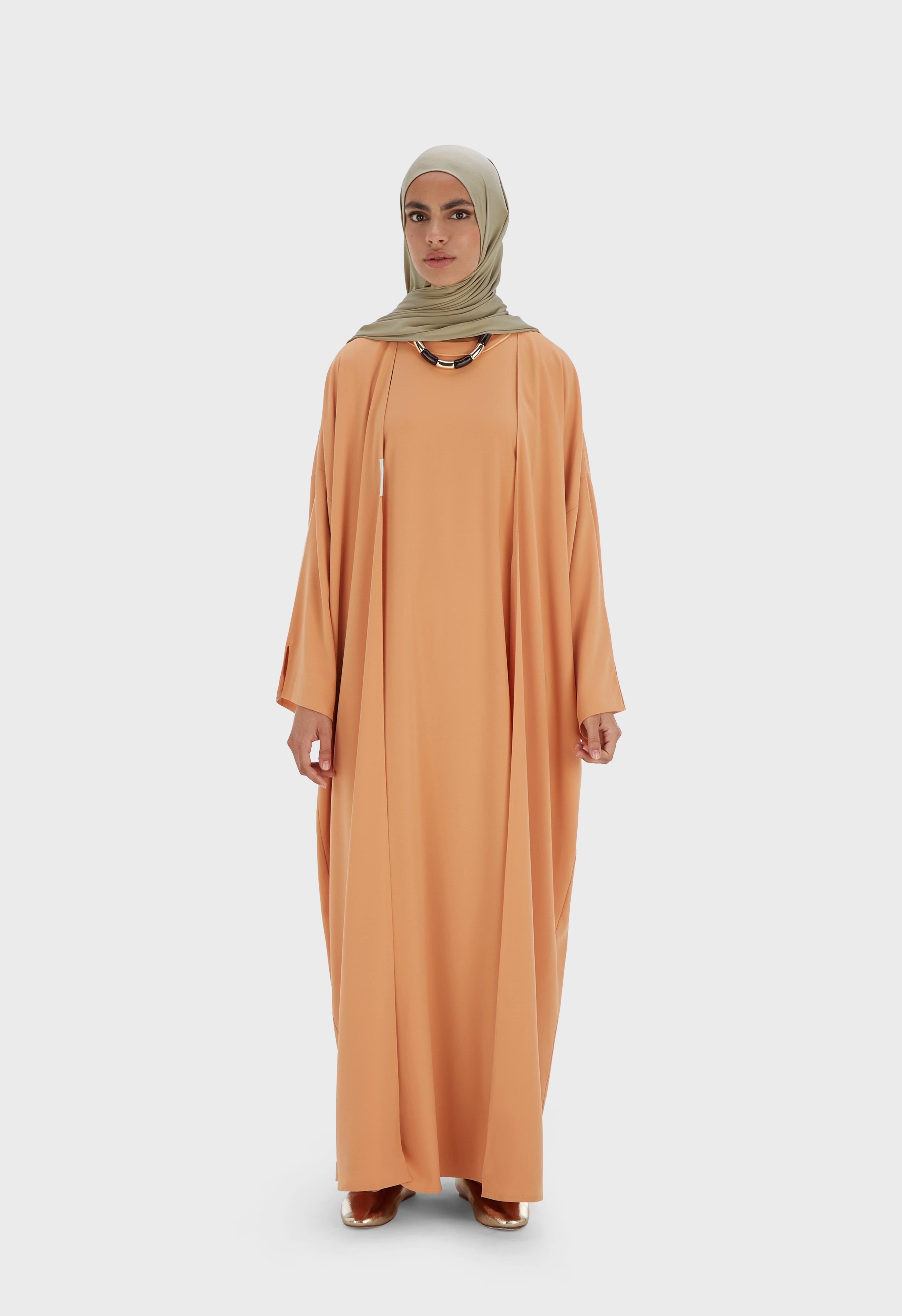 Woven Abaya Regular | Pastel Orange