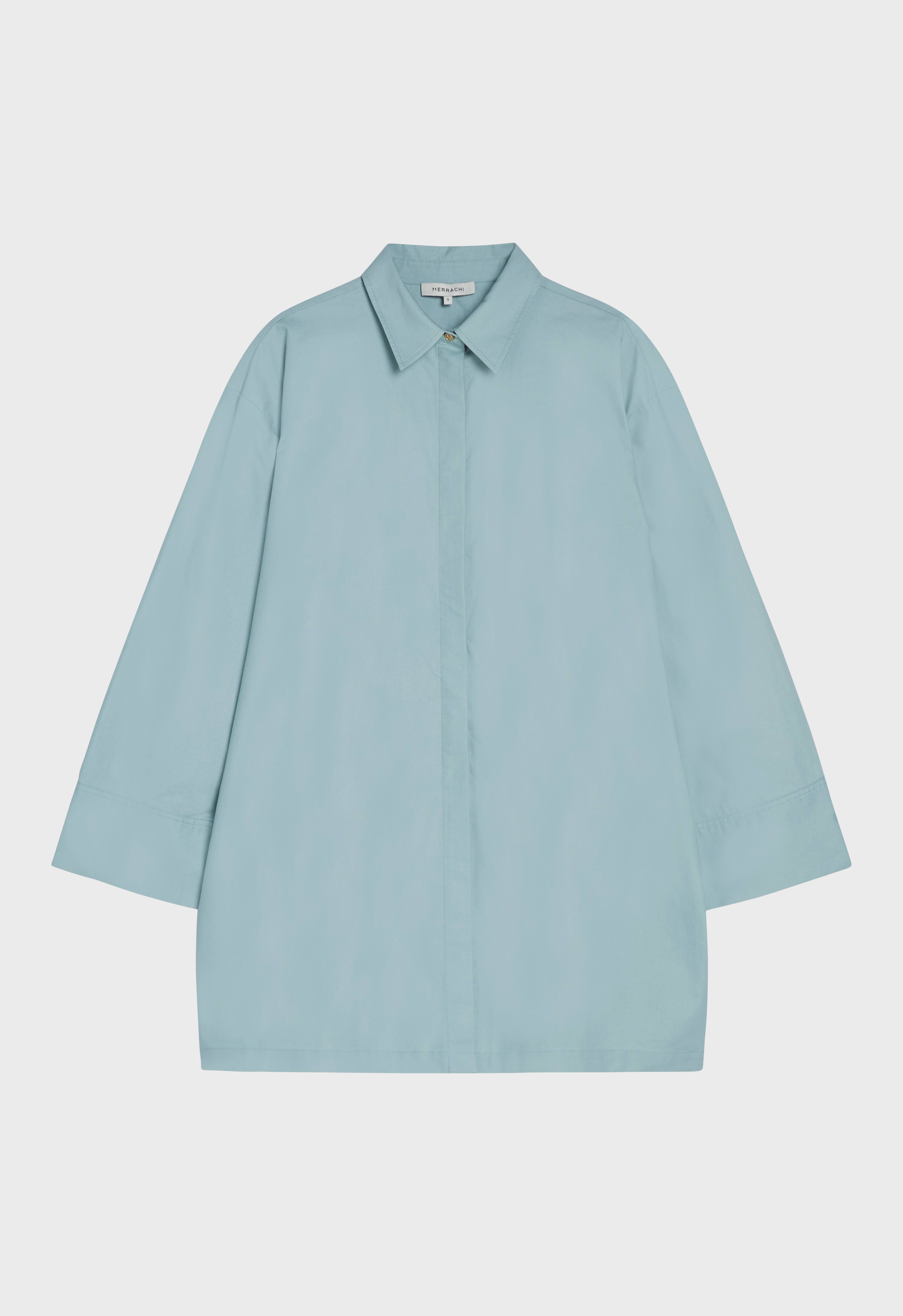 Woven Cotton Shirt | Misty Blue