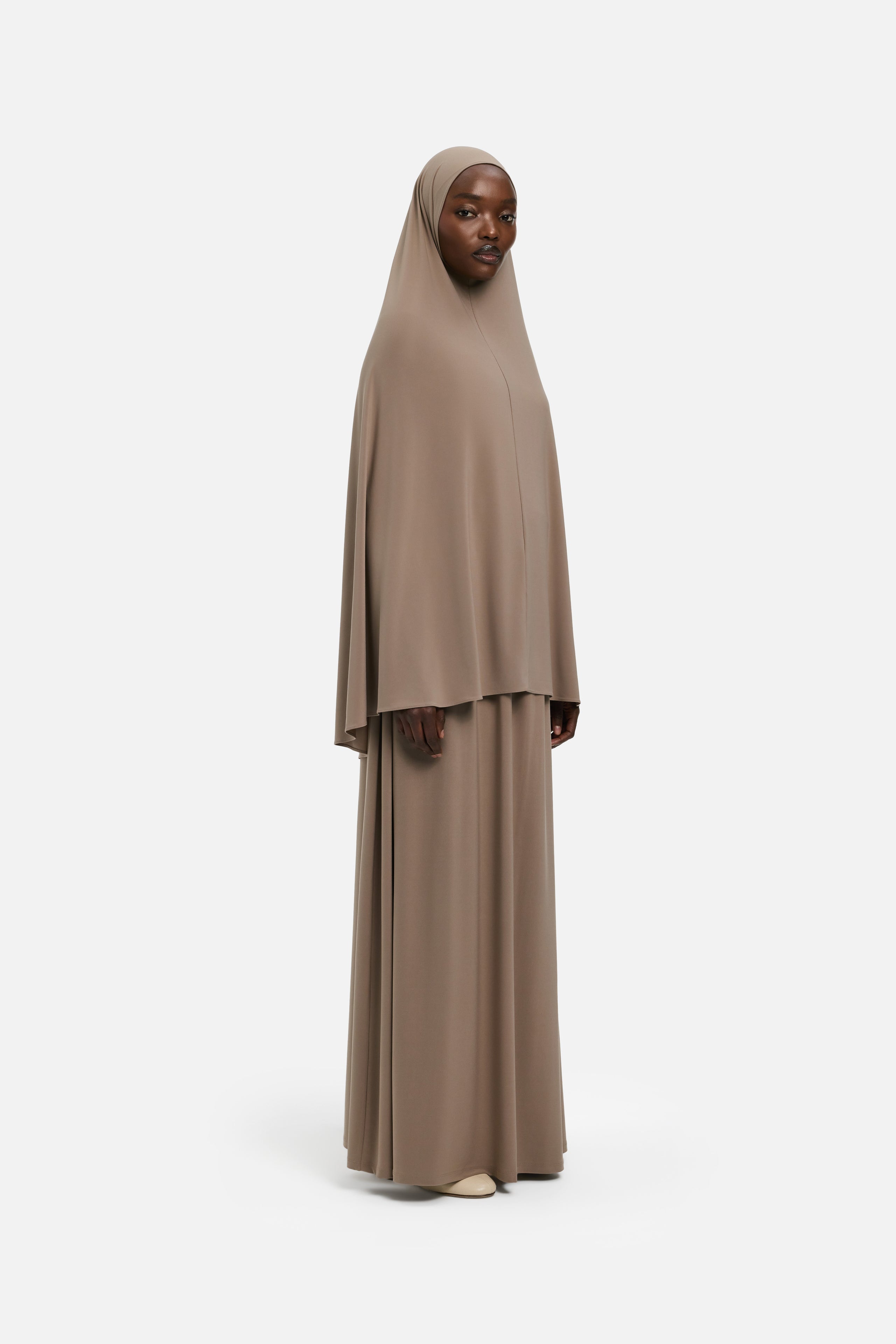 Premium Jersey Khimaar | Milky Cacao