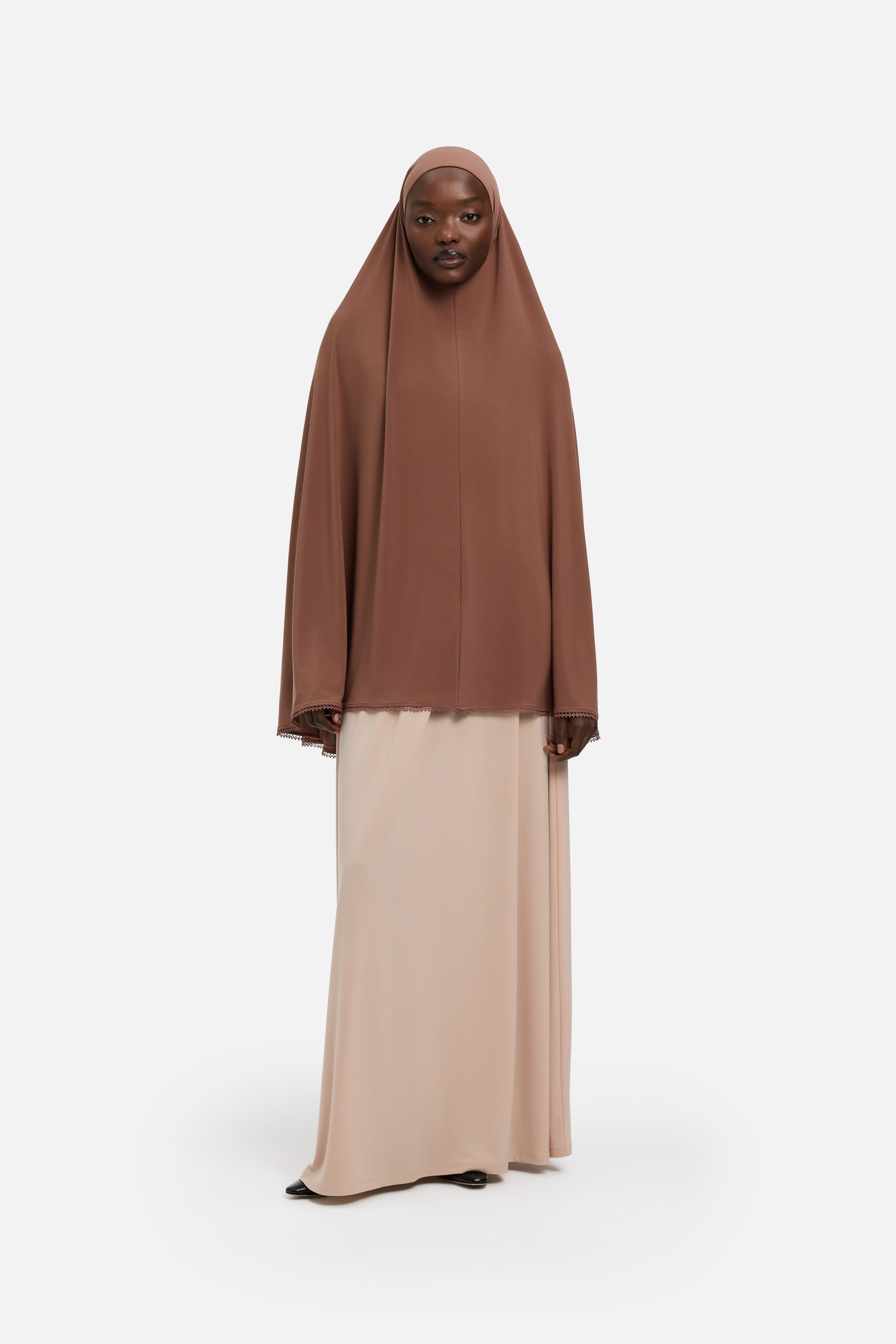 The Picot Edge Khimaar | Roasted Walnut