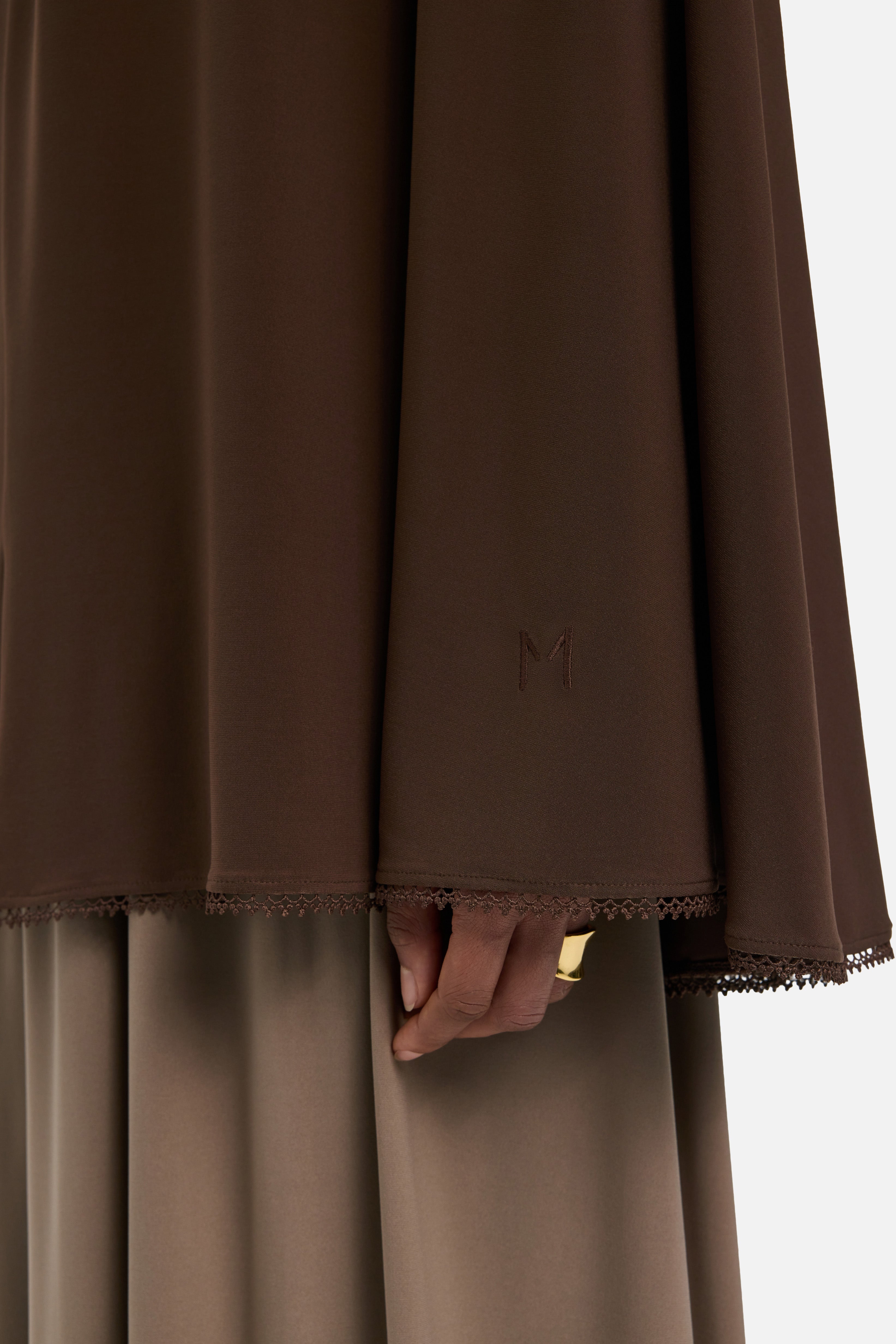 The Picot Edge Khimaar | Burnt Mocha