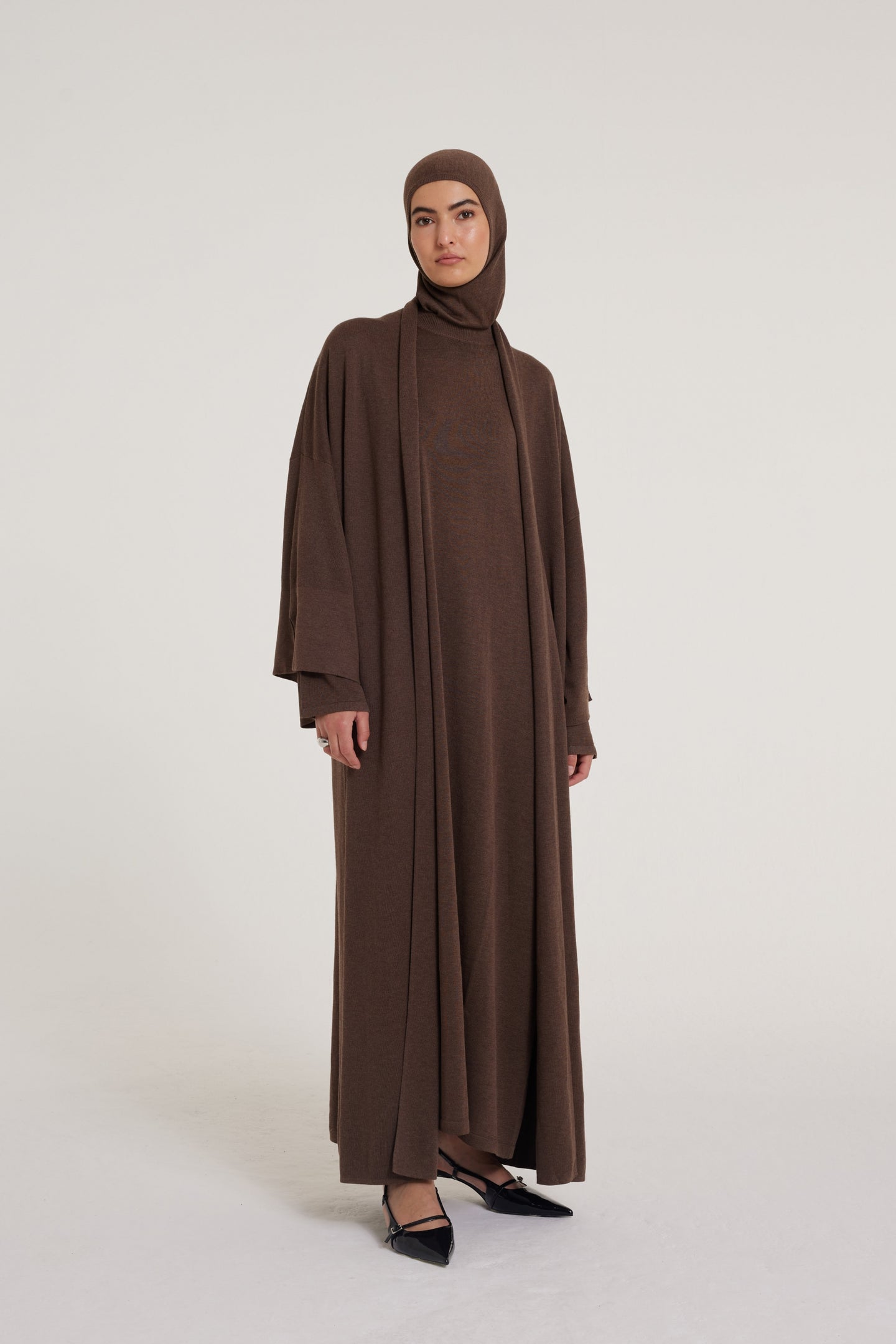 Knitted Abaya | Ash Brown