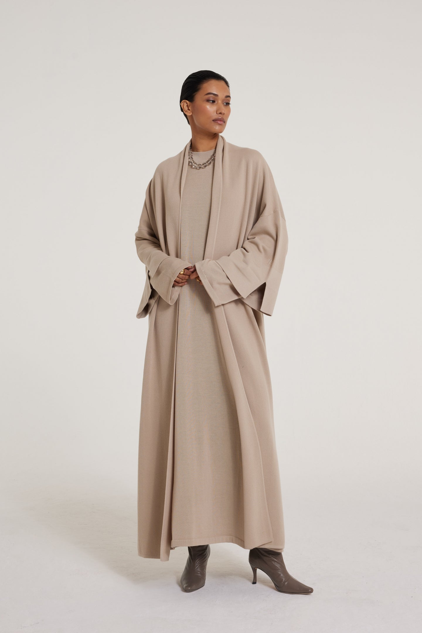 Knitted Abaya | Sand