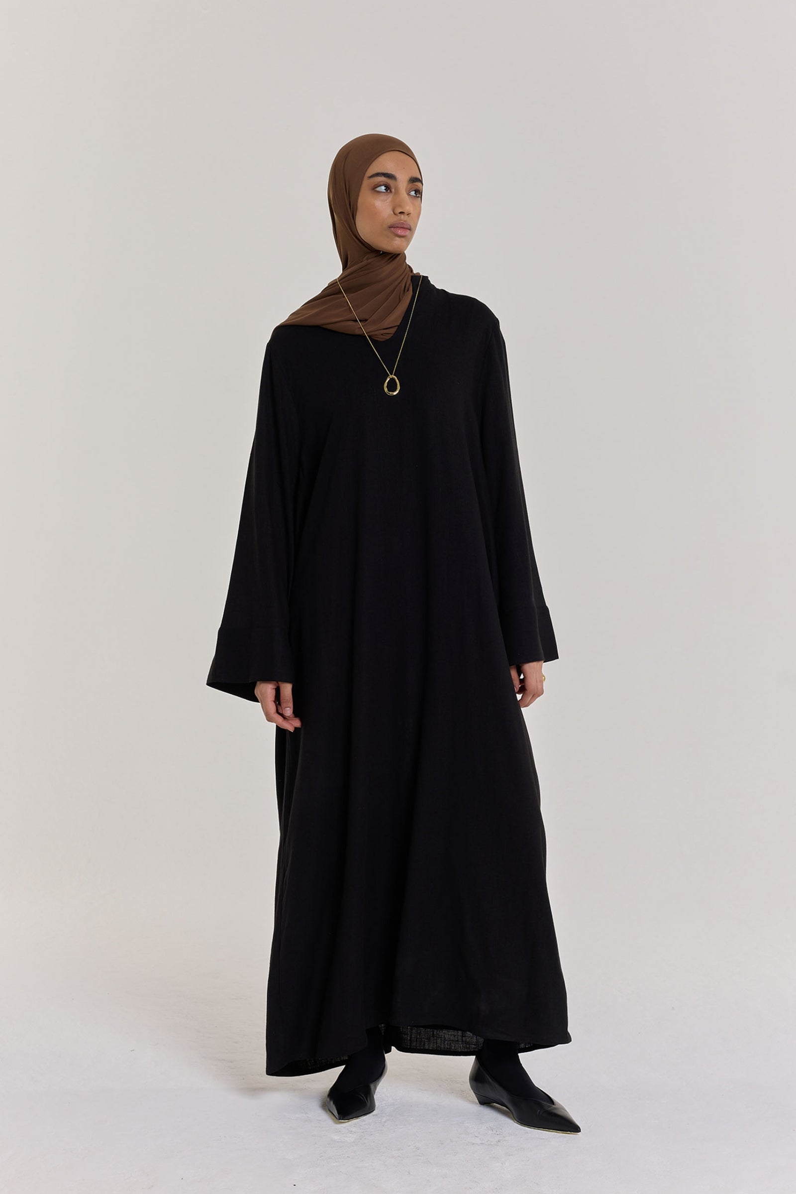 Loose Linen Dress | Black