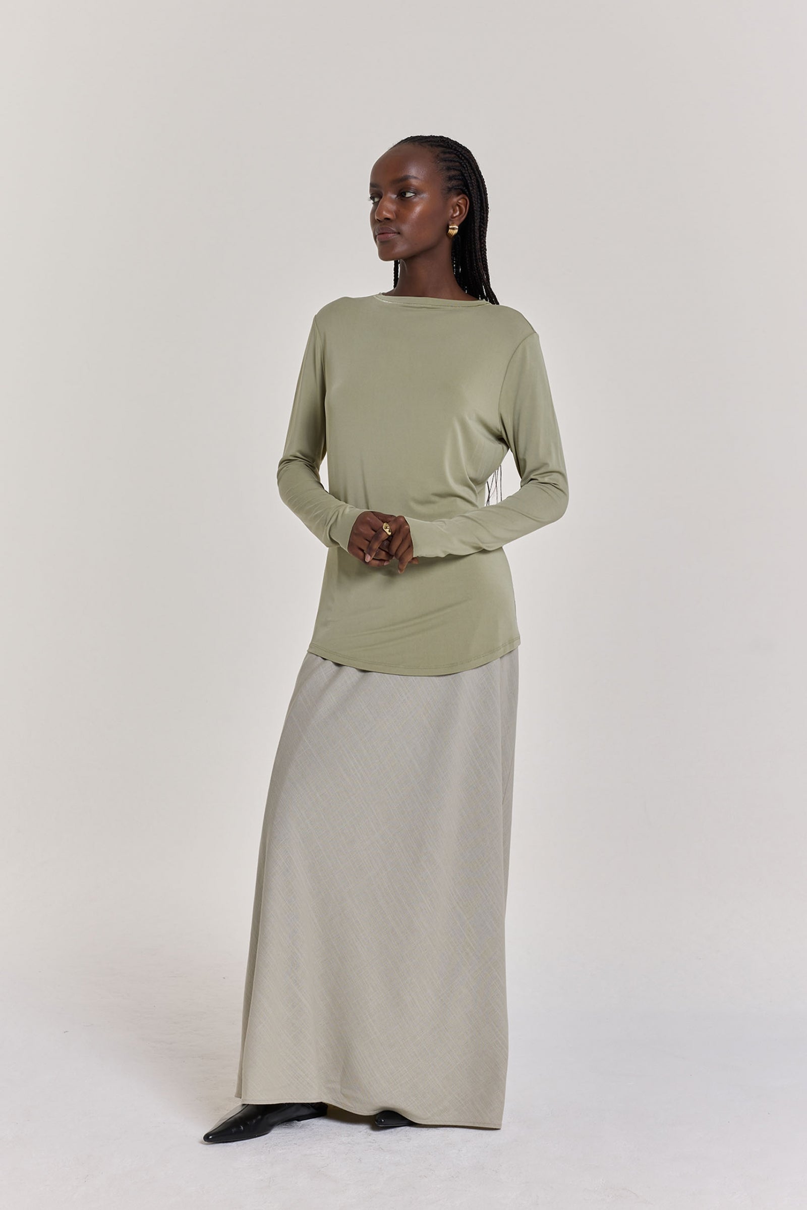 Linen Skirt | Light Sage