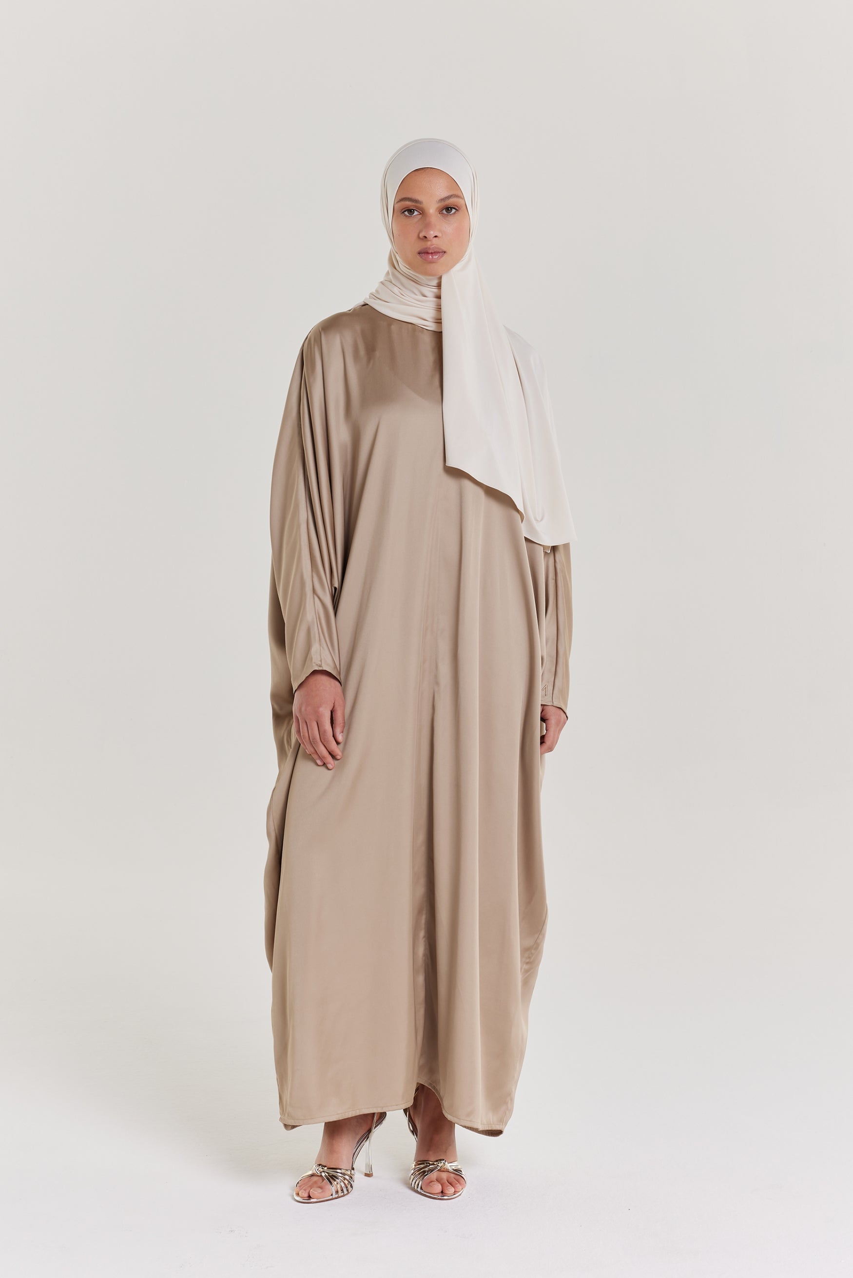 Bat Sleeve Dress | Light Khaki | MERRACHI