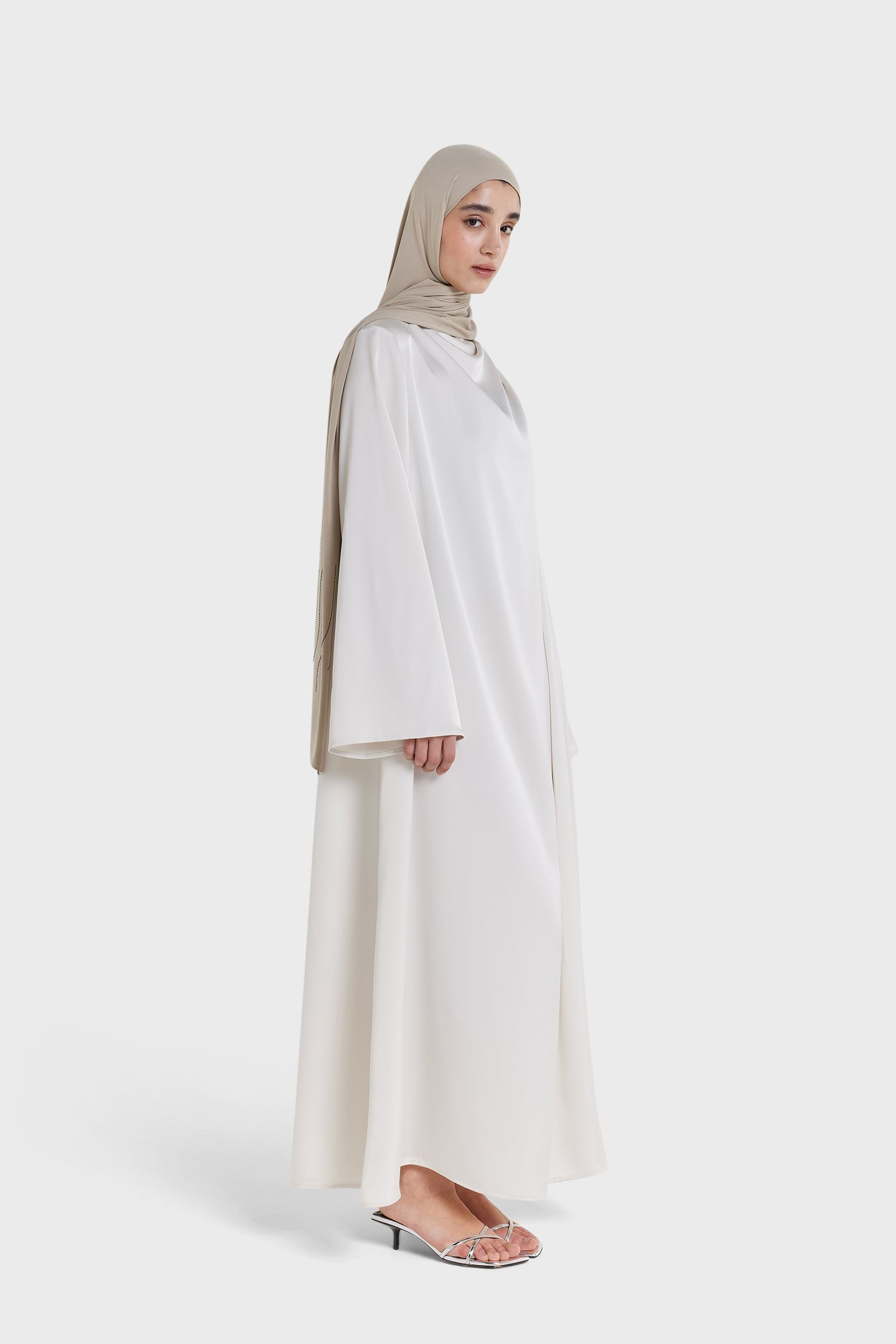 Asymmetric Drape Dress Regular | Off White