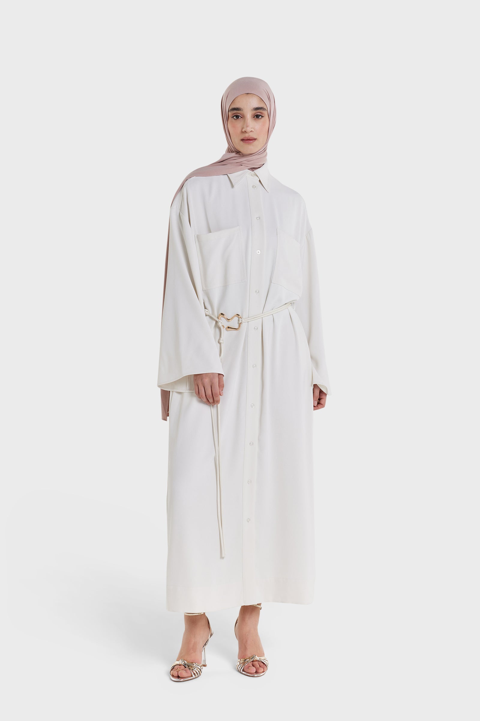 Button Up Dress | Off White