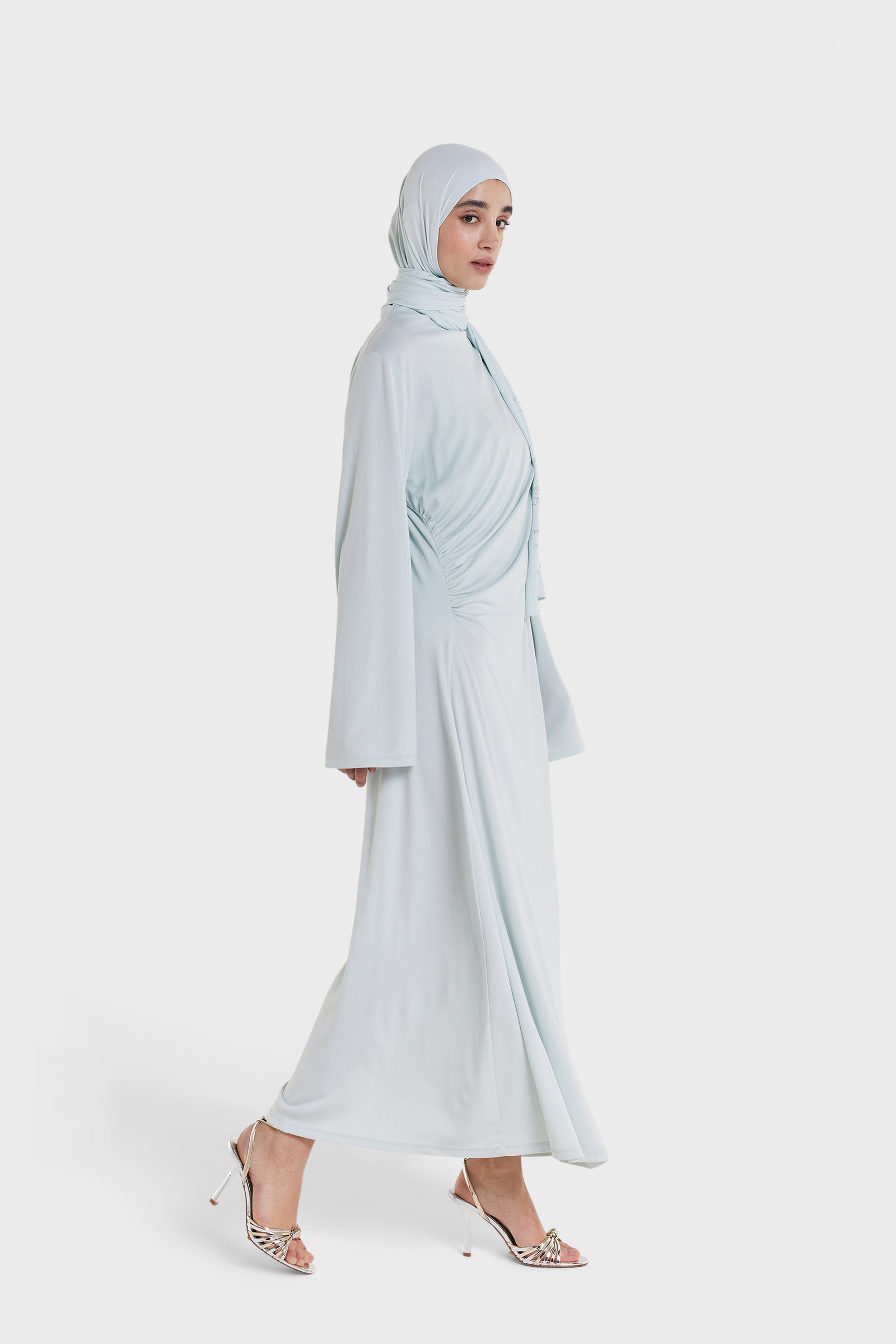 Draped Jersey Dress | Ice Blue