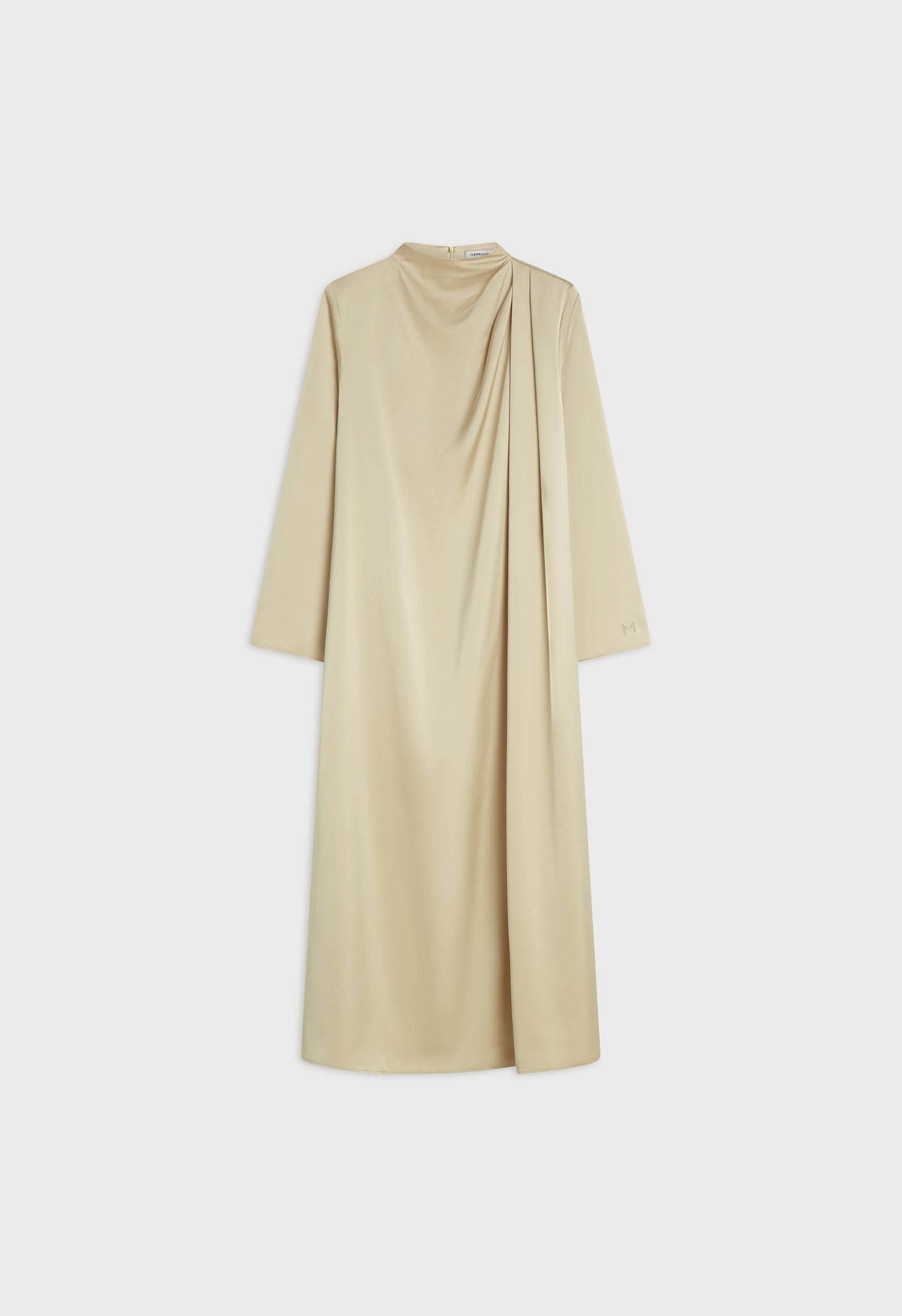 Asymmetric Drape Dress Regular | Brown Rice