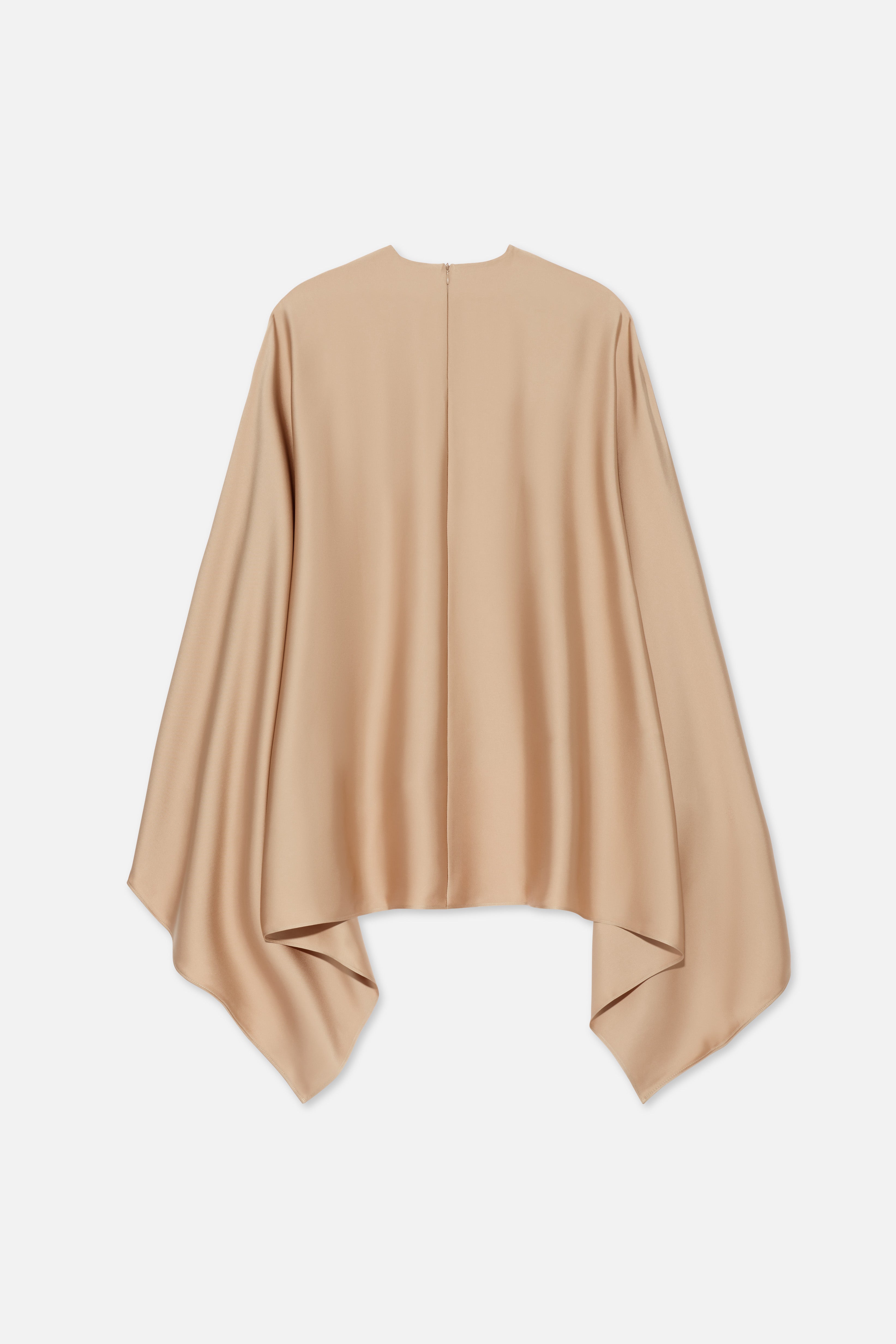Flat lay back light brown blouse