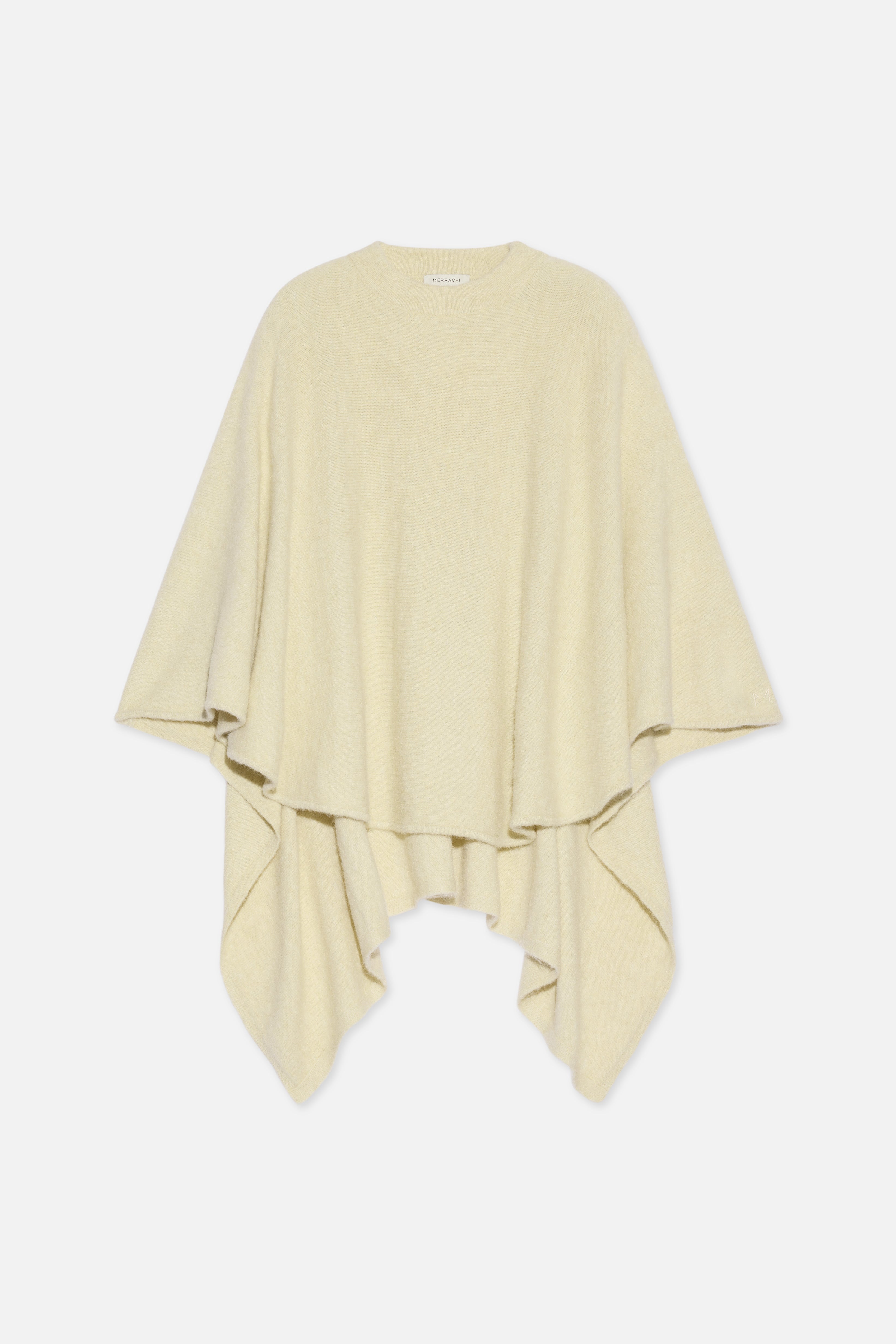 Brushed Knit Poncho | Cloud White