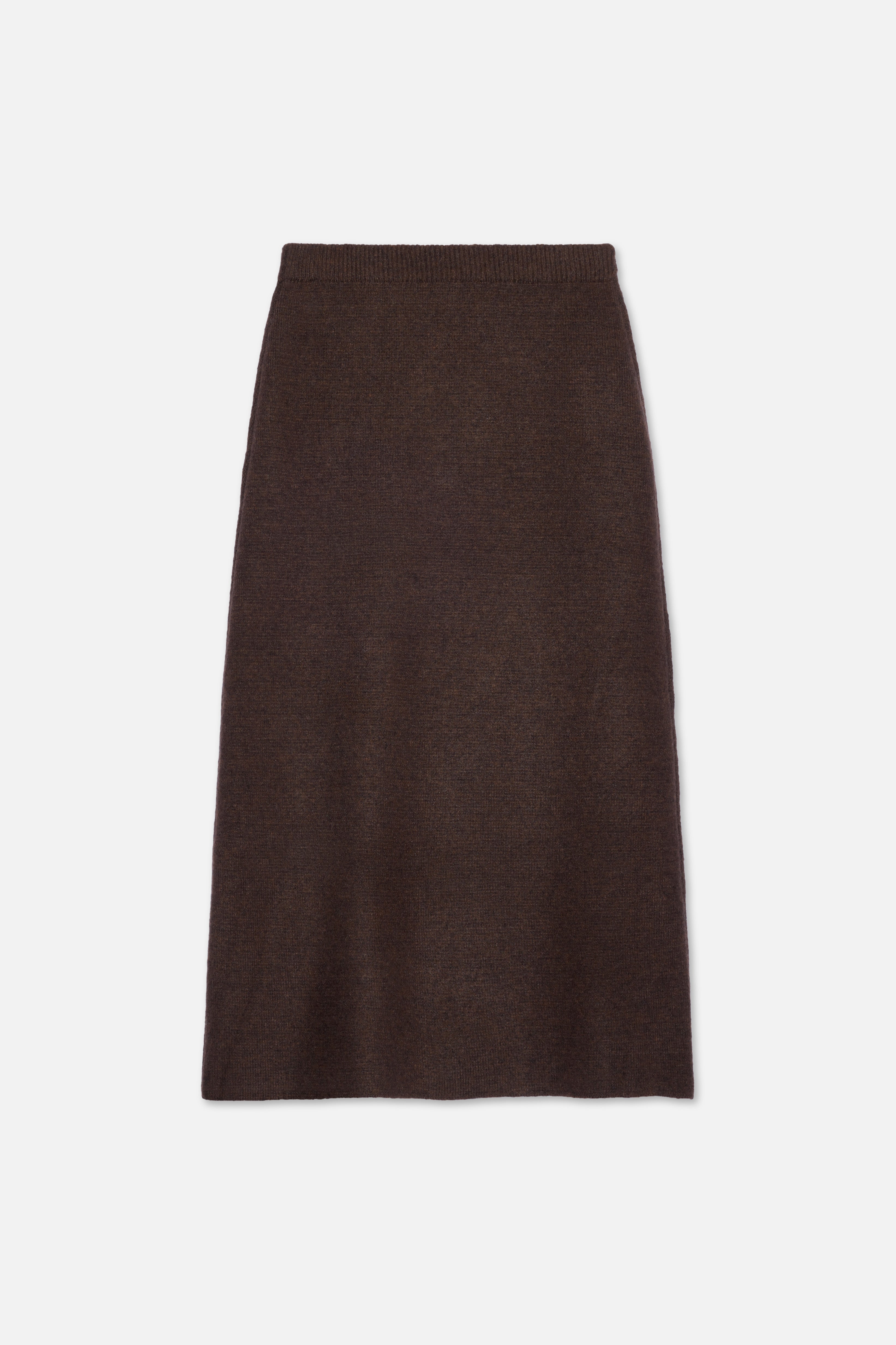 Brushed Knit Skirt | Dark Brown