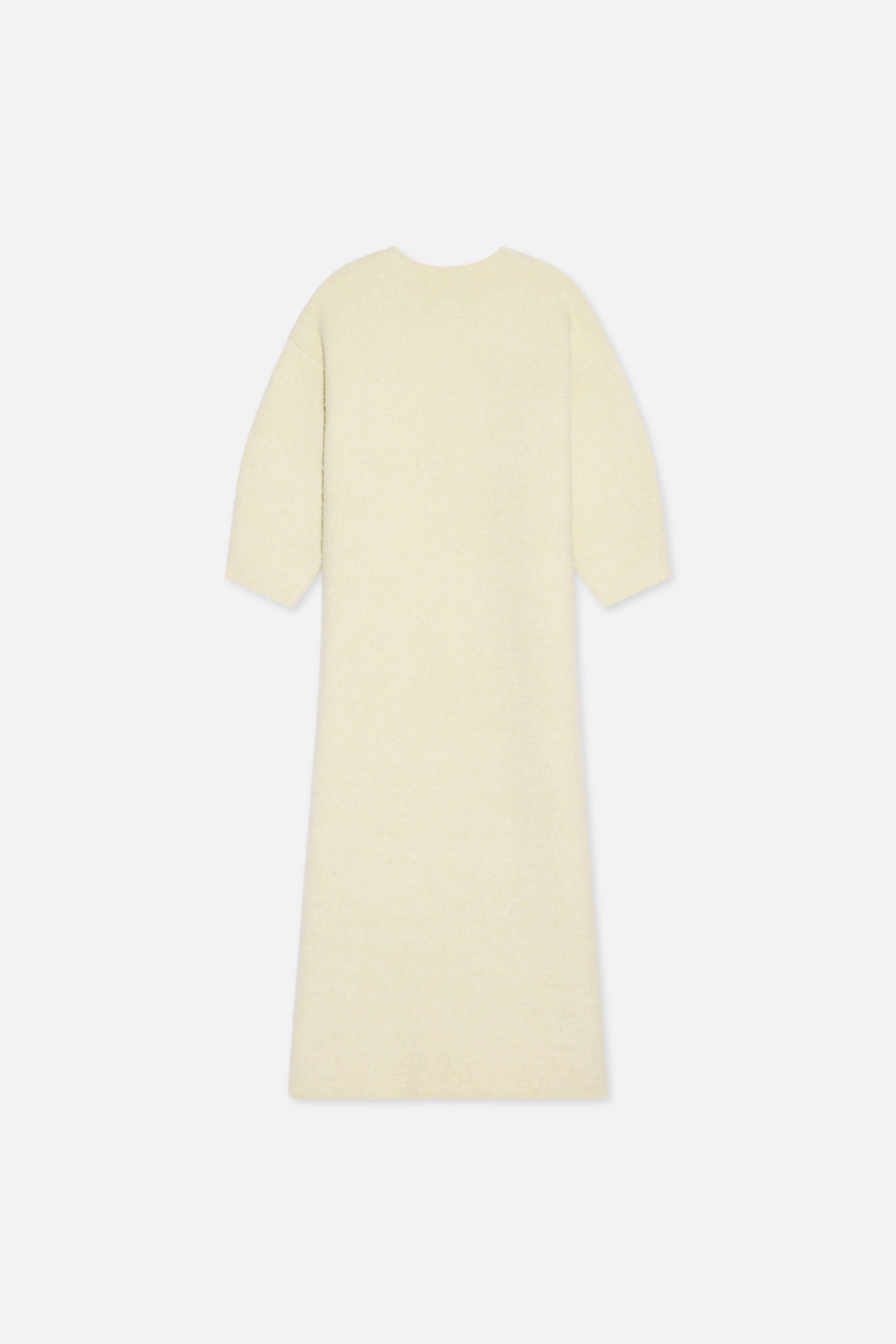 Brushed Knit V-Neck Dress | Cloud White