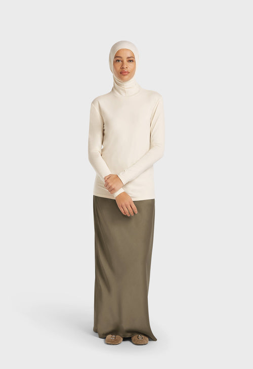 Bamboo Hijab Top | Off White