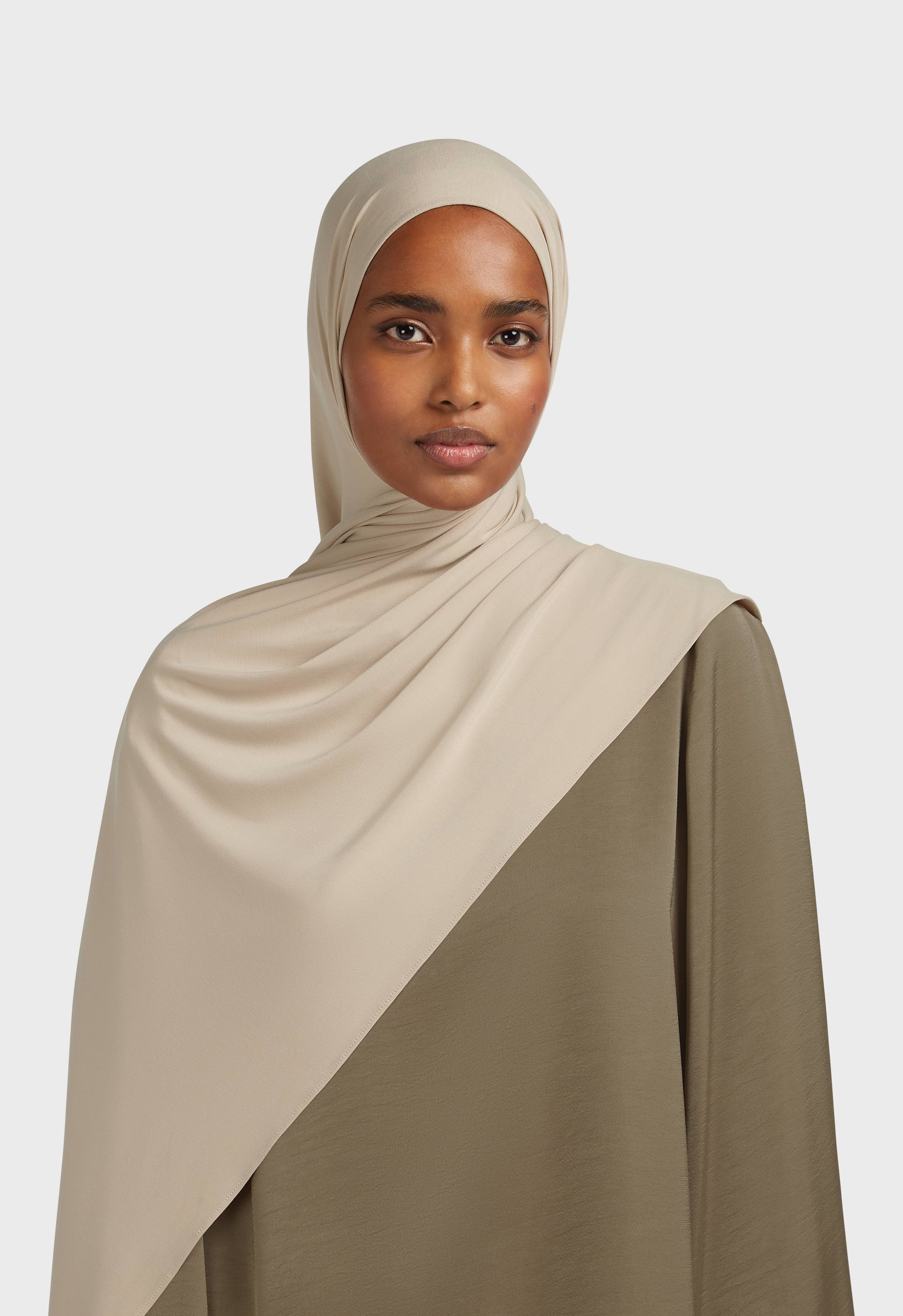 Bamboo Jersey Scarf | Grey Tan