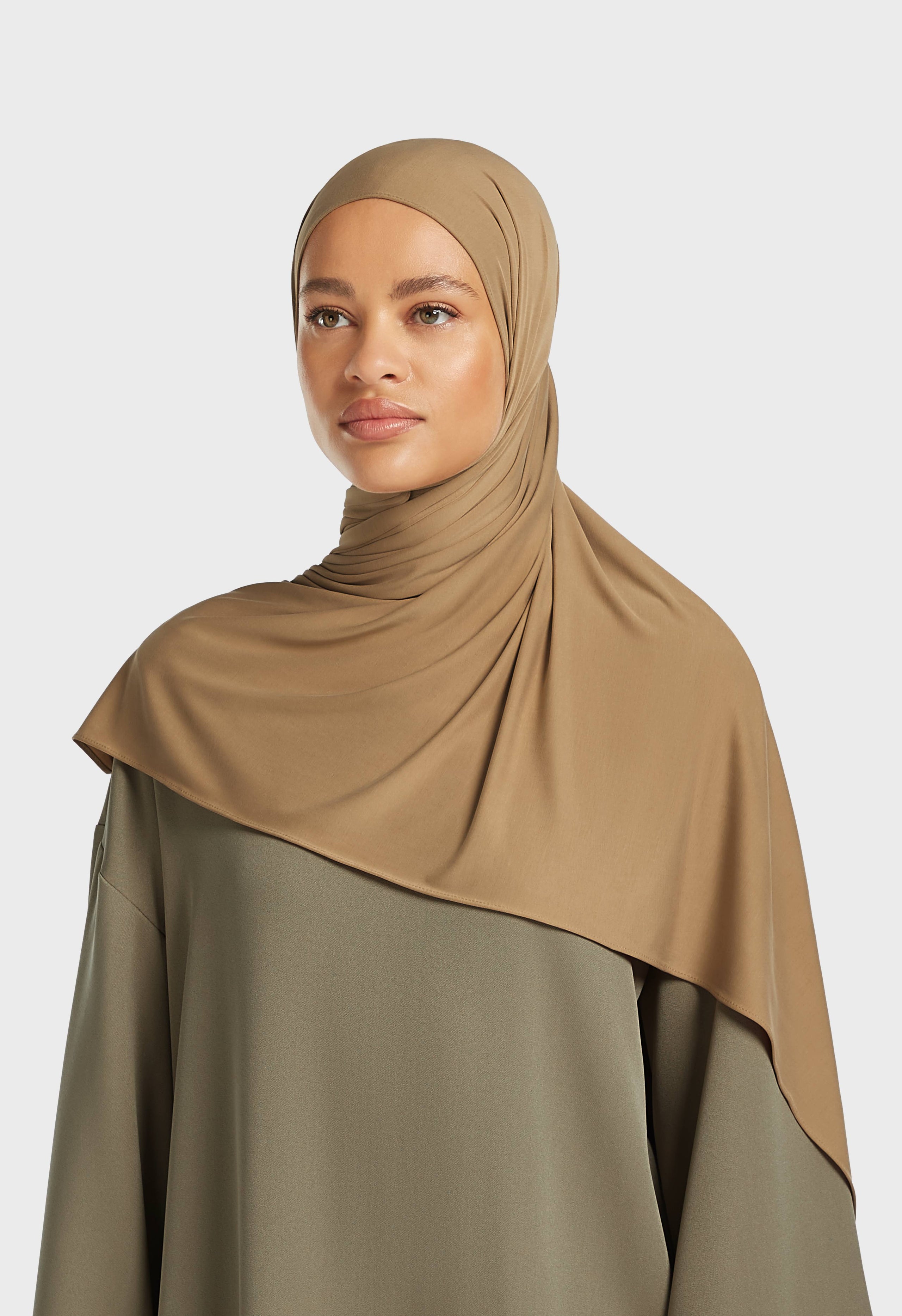 Breathable Jersey Scarf | Soft Caramel