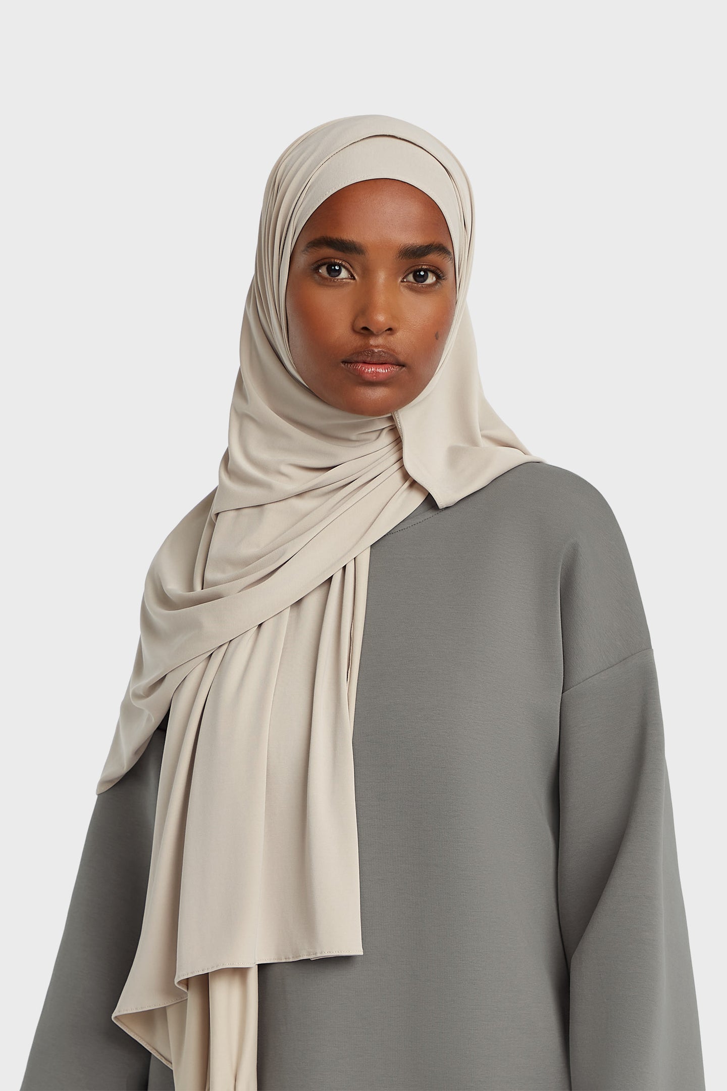 Breathable Jersey Scarf | Soft Taupe